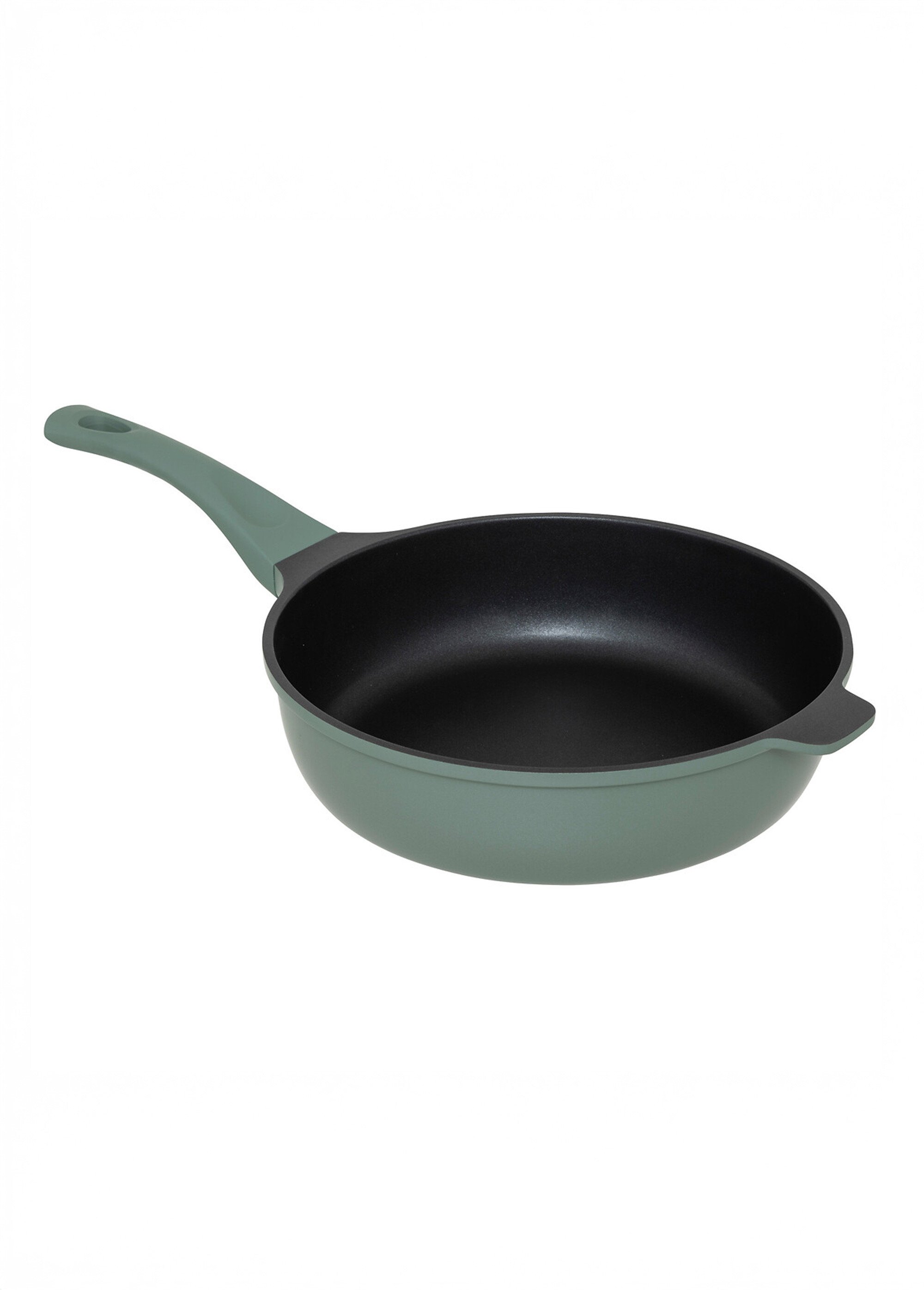 Sauteuse alu + panier vapeur + couvercle + cuillère Vert JJA-189456 DE1