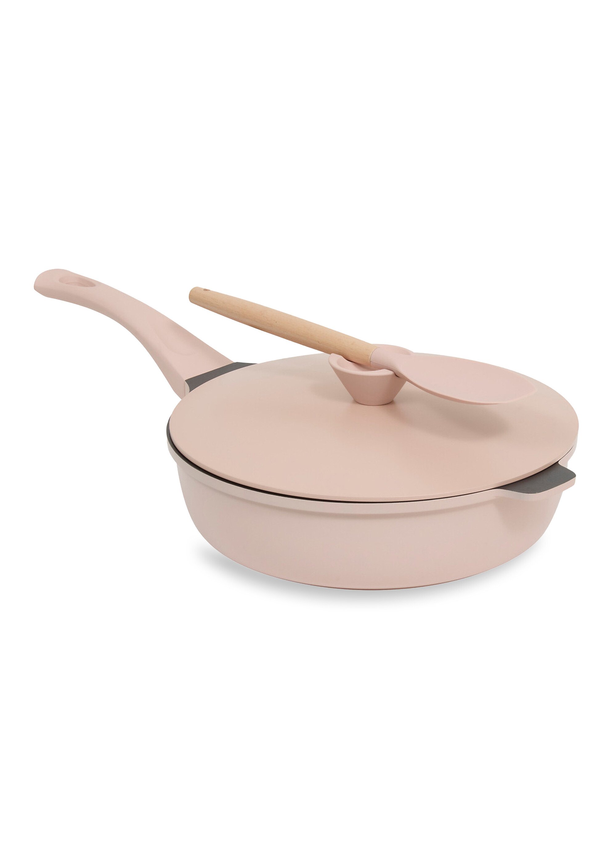 Sauteuse alu + panier vapeur + couvercle + cuillère Rose JJA-189456 FA1