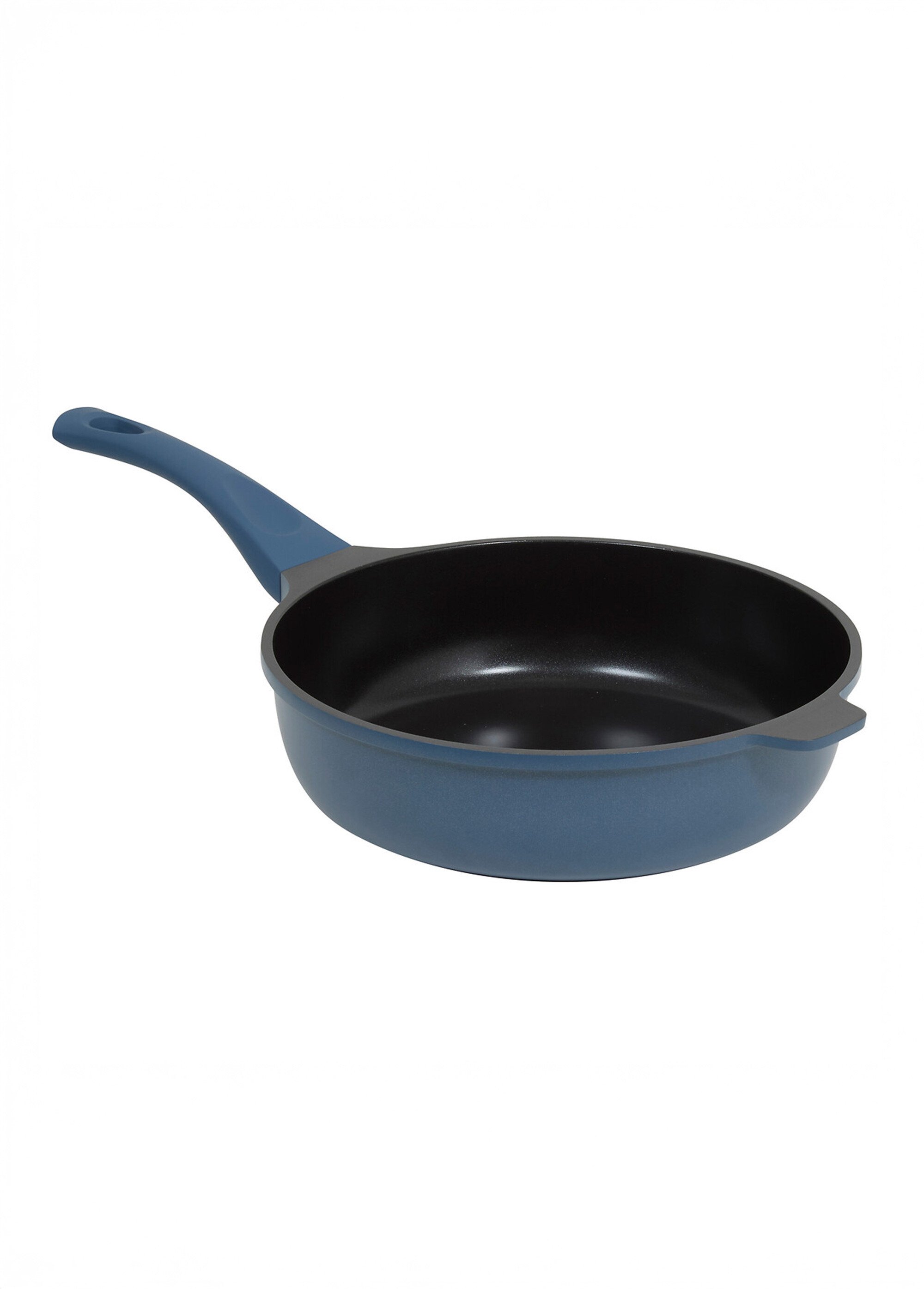 Sauteuse alu + panier vapeur + couvercle + cuillère Bleu JJA-189456 DE1