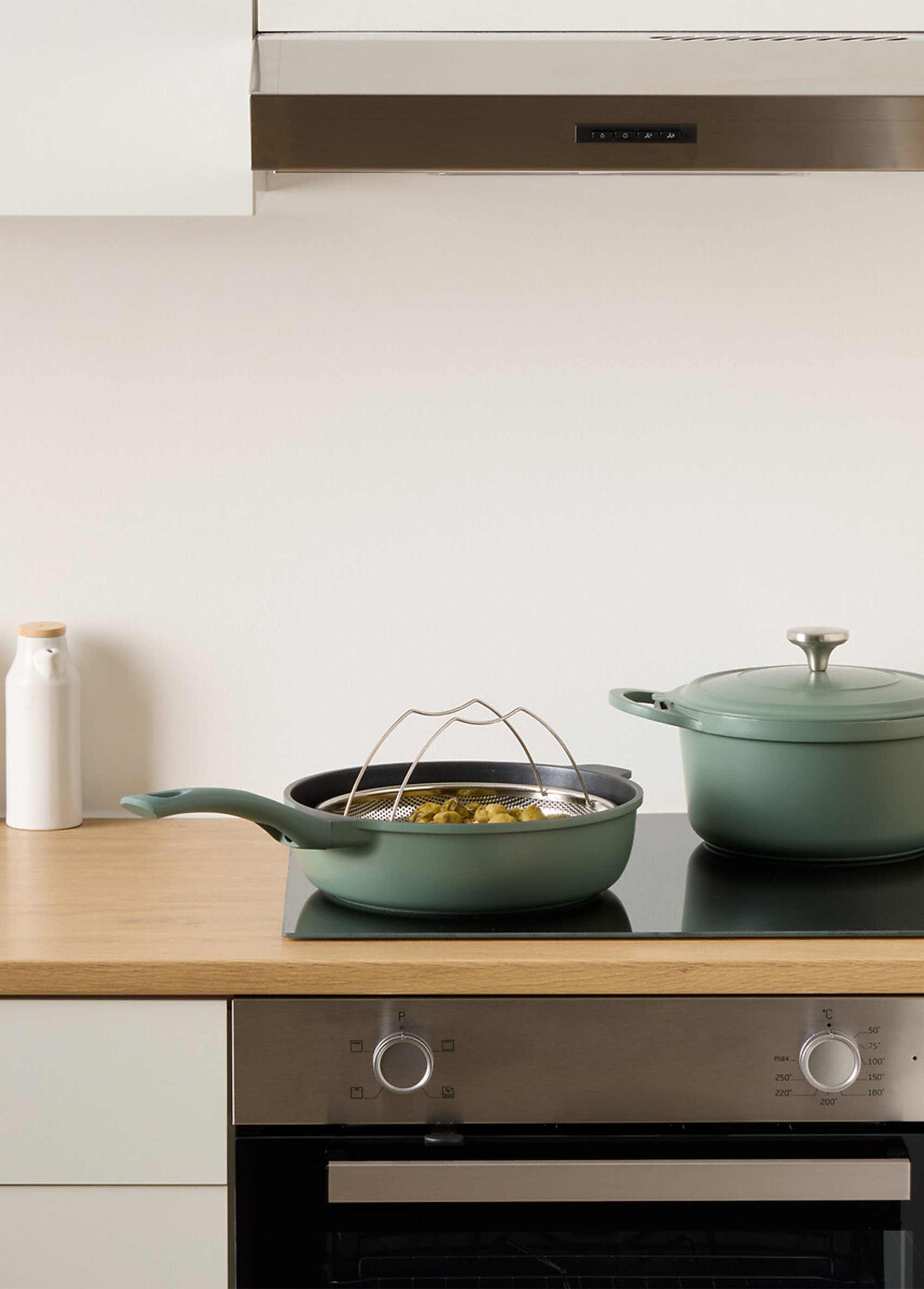Sauteuse alu + panier vapeur + couvercle + cuillère Gris JJA-189456 SI1
