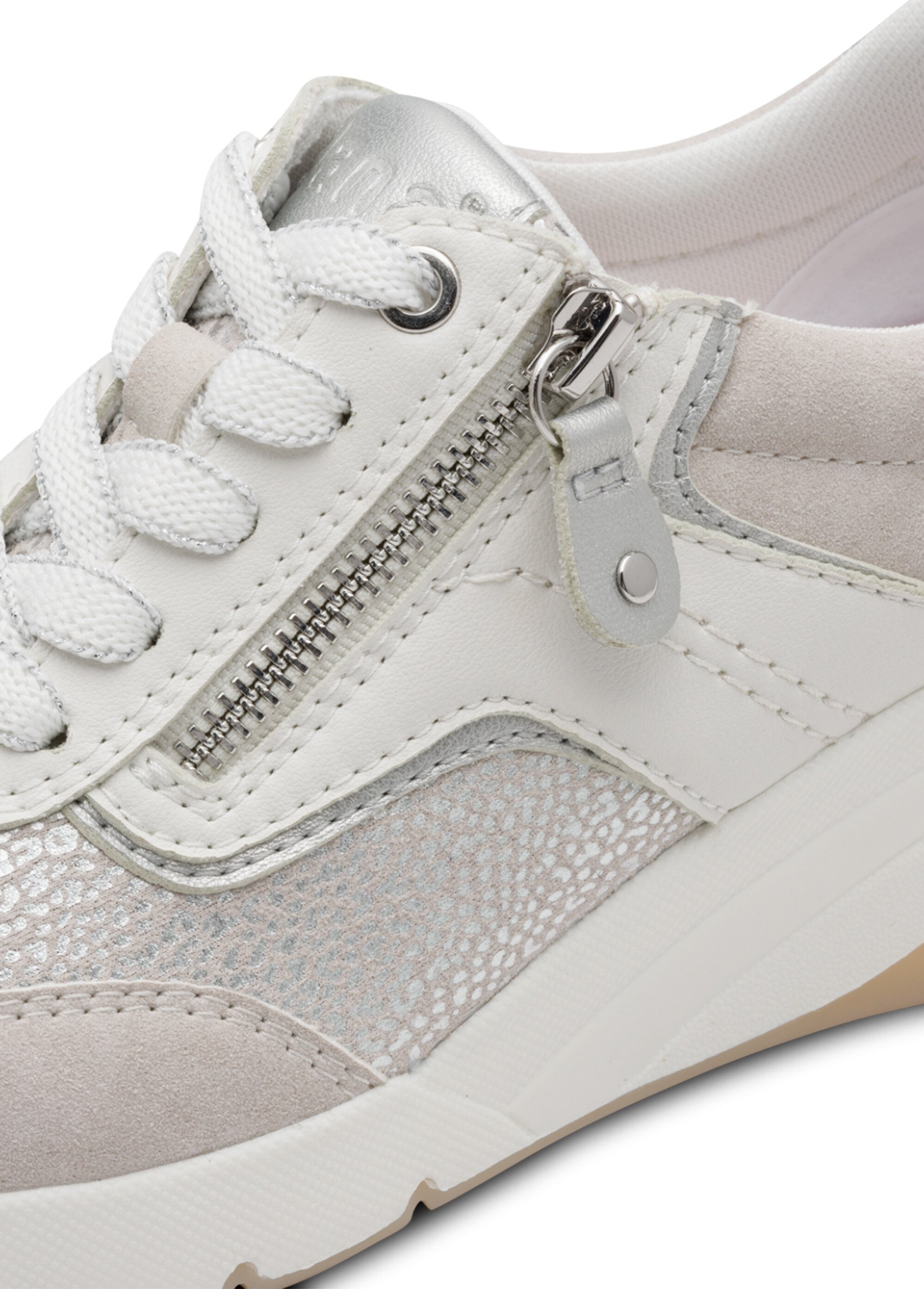 Sneakers métallisées semelle compensée Femme Blanc JAN-82376846 DE1