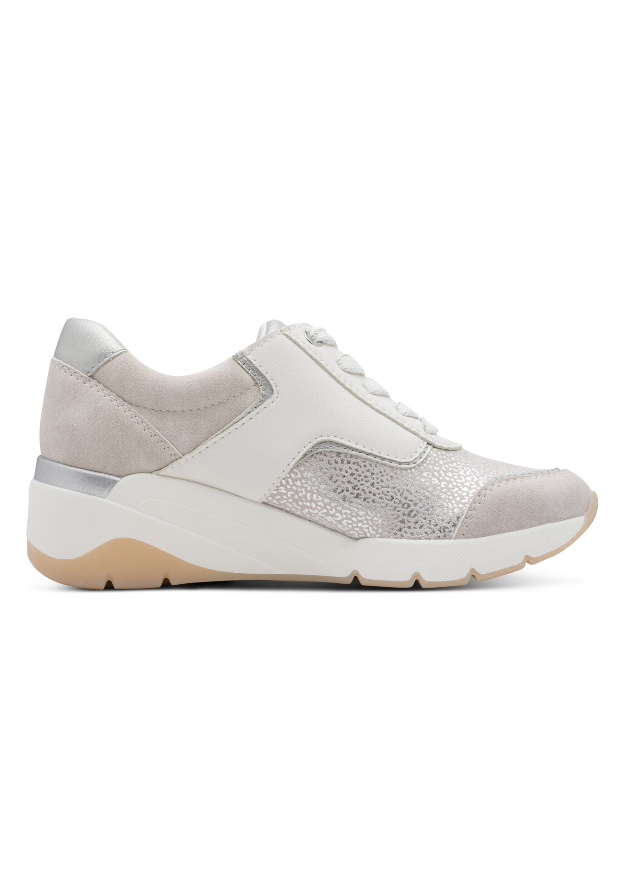 Sneakers métallisées semelle compensée Femme Blanc JAN-82376846 DR1
