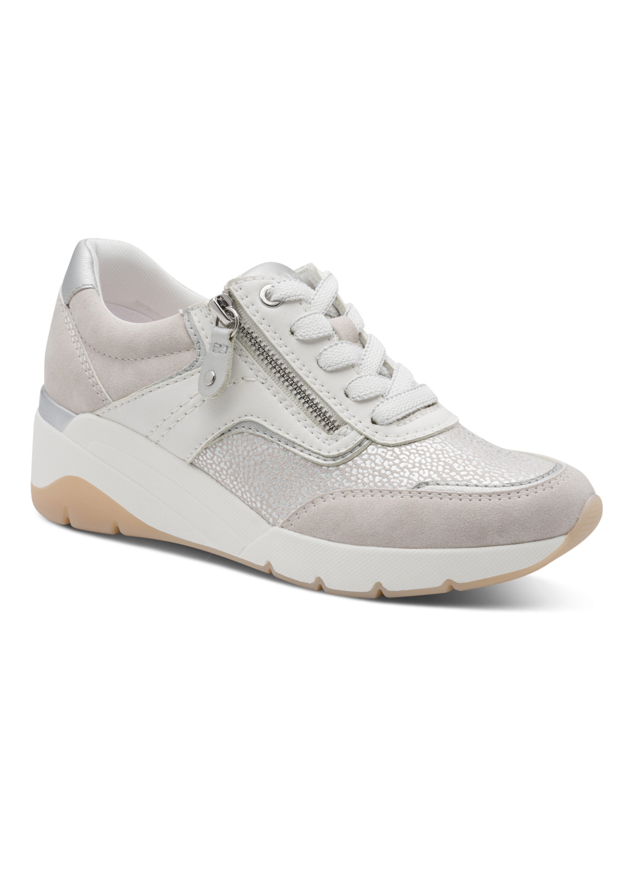 Sneakers métallisées semelle compensée