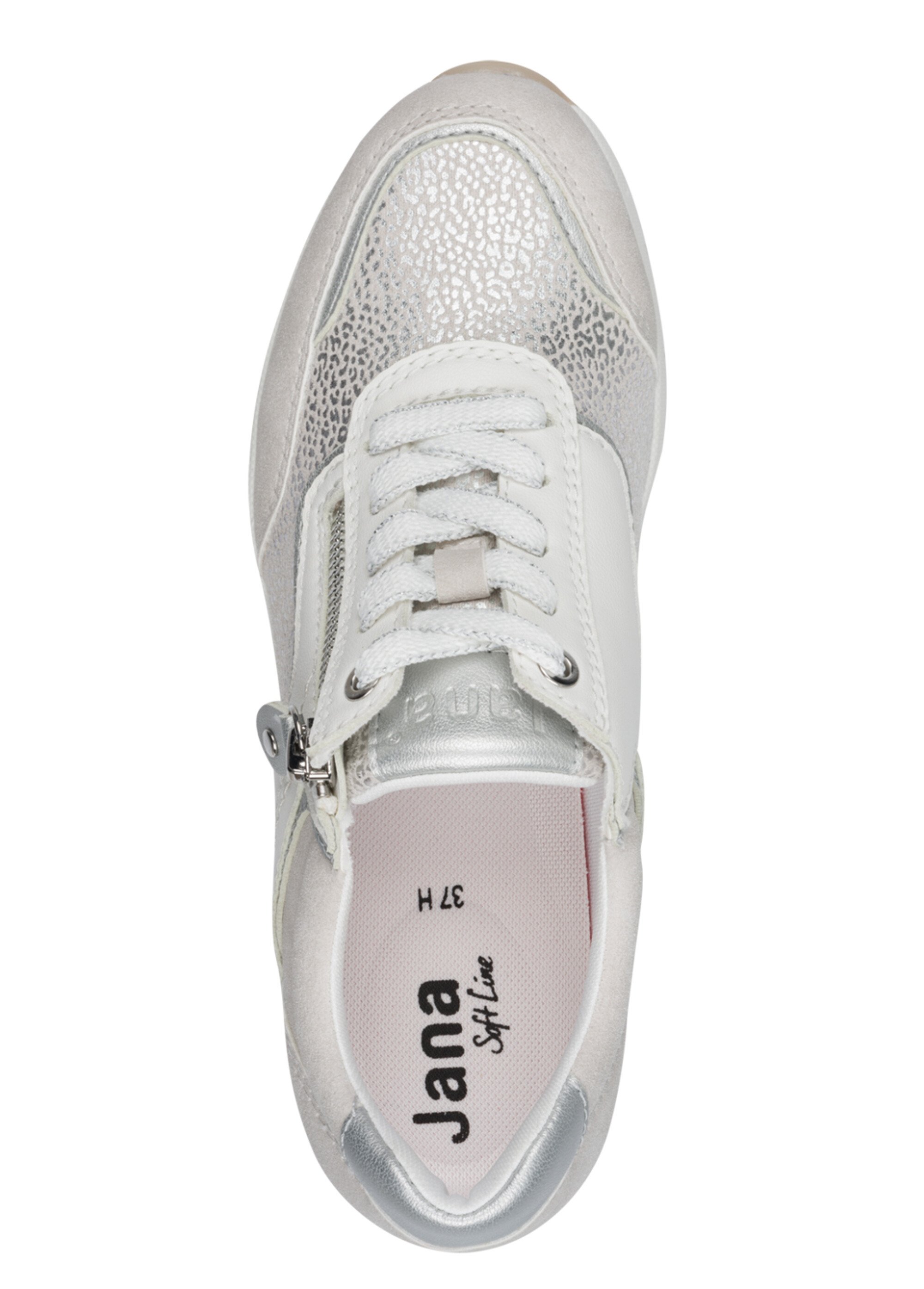 Sneakers métallisées semelle compensée Femme Blanc JAN-82376846 OV1