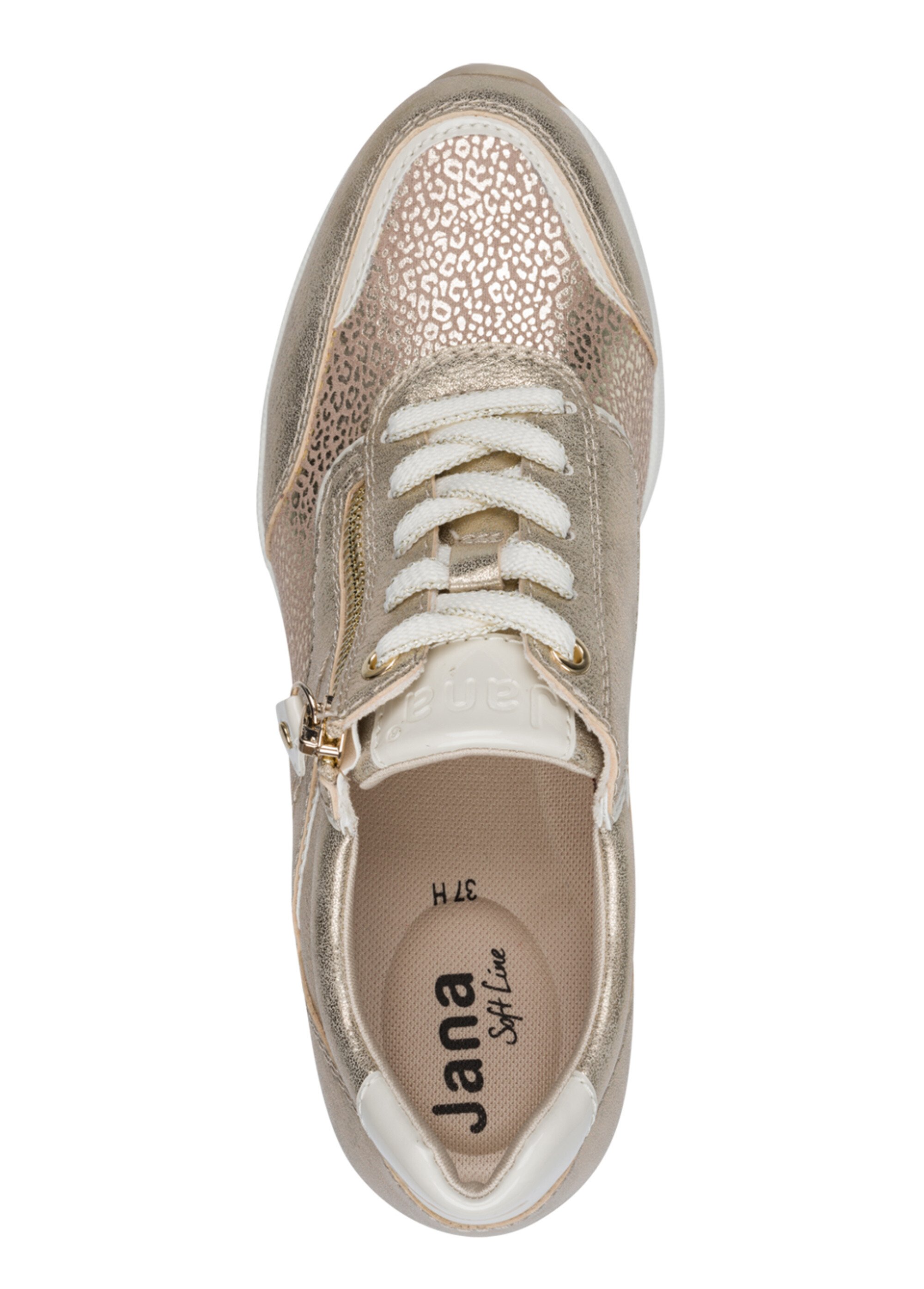 Sneakers métallisées semelle compensée Femme Doré JAN-82376846 OV1