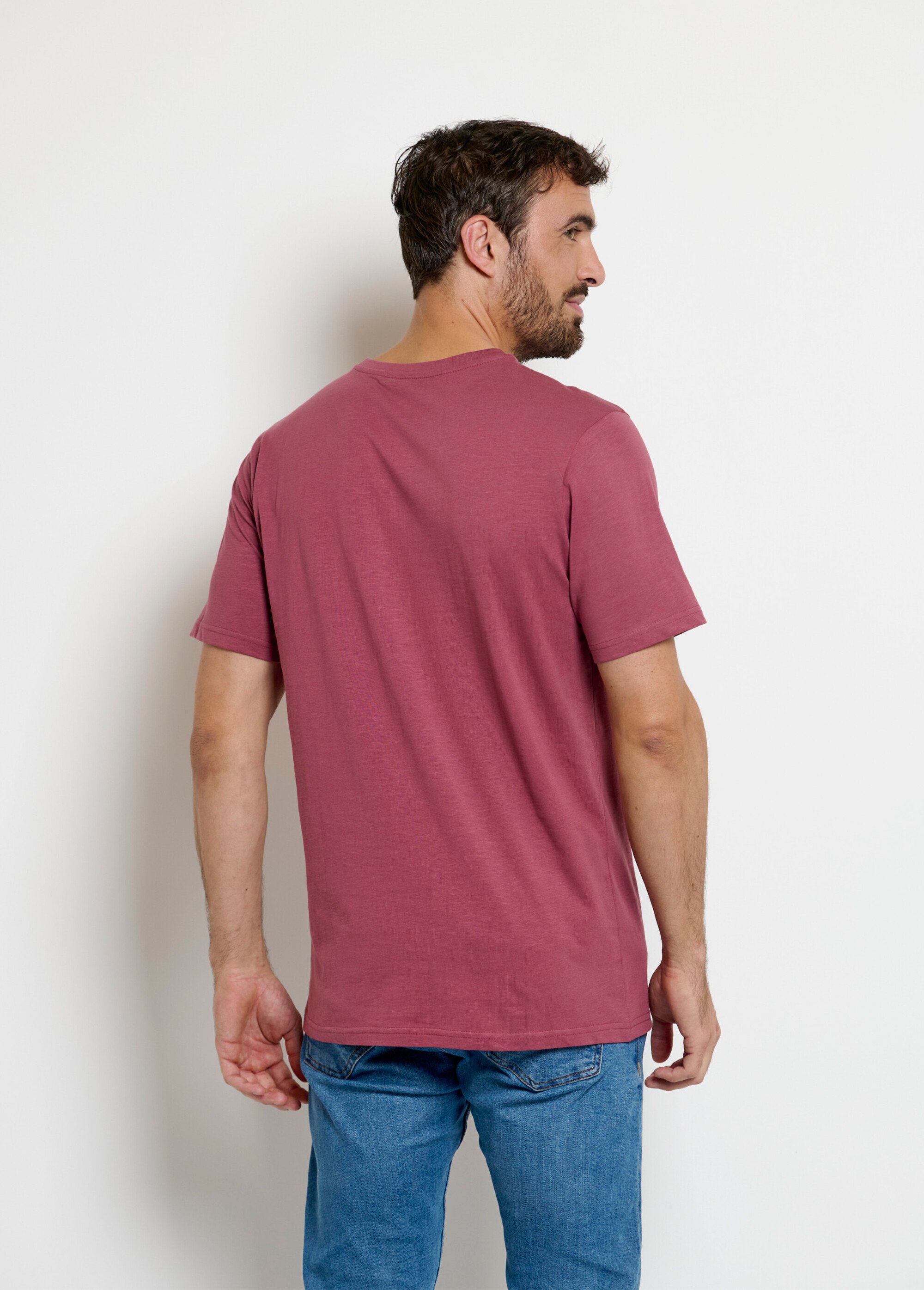 T-shirt fantaisie col rond manches courtes
