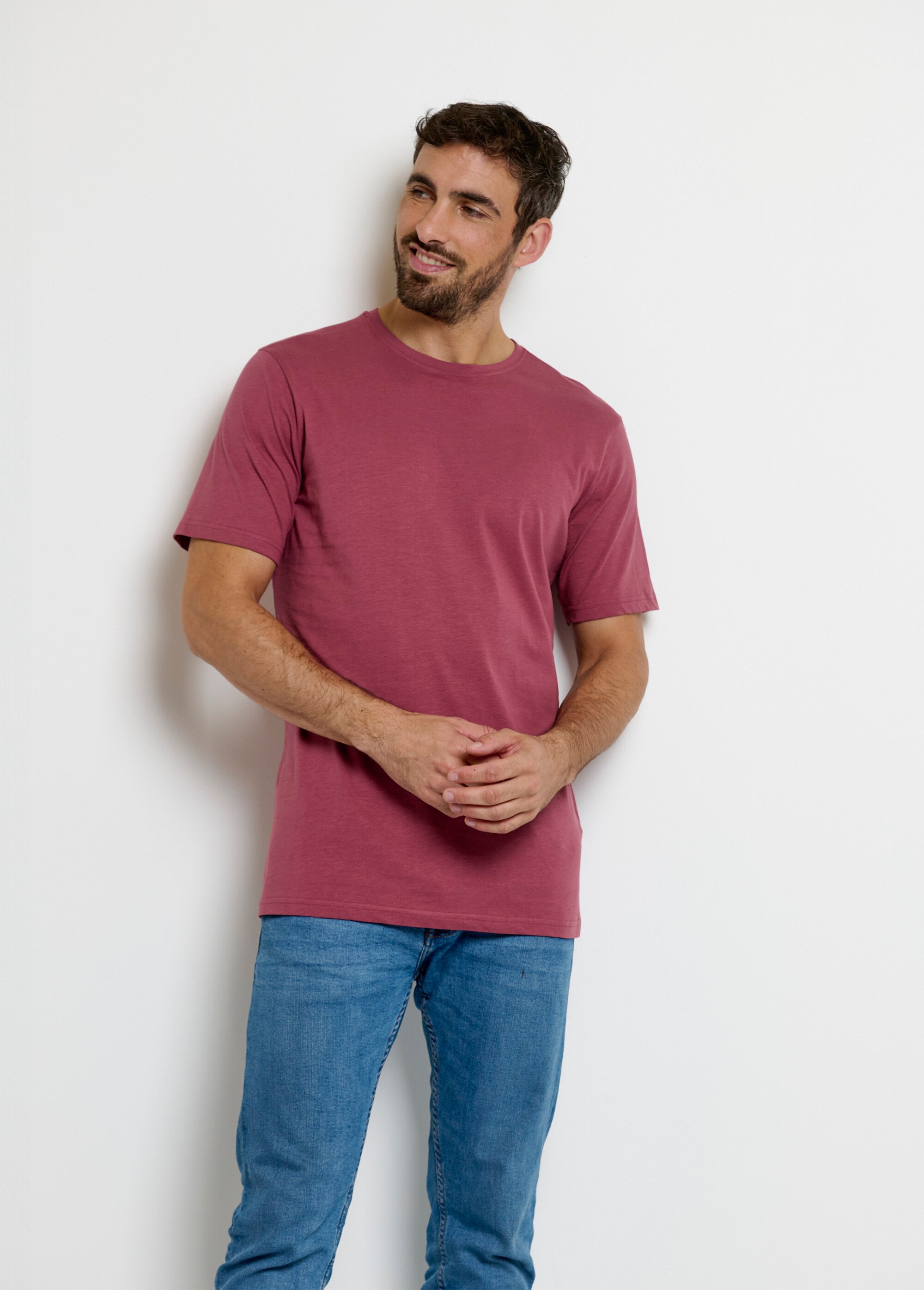 T-shirt fantaisie col rond manches courtes