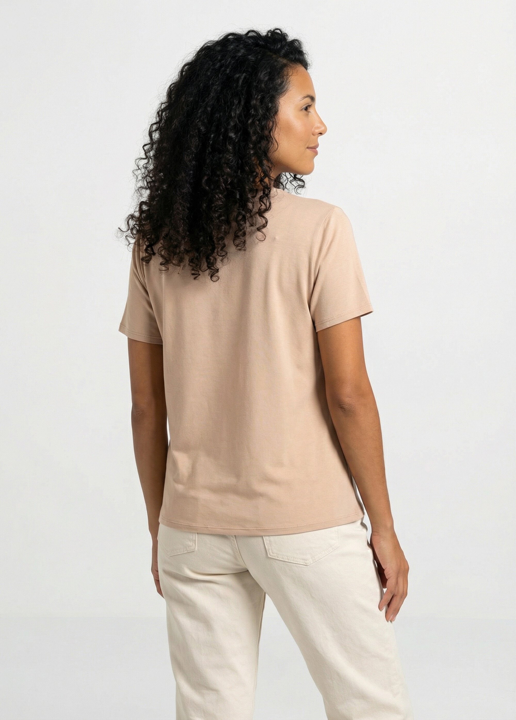 T-shirt motif doré col rond manches courtes Femme Vert CLAVISSE DO1