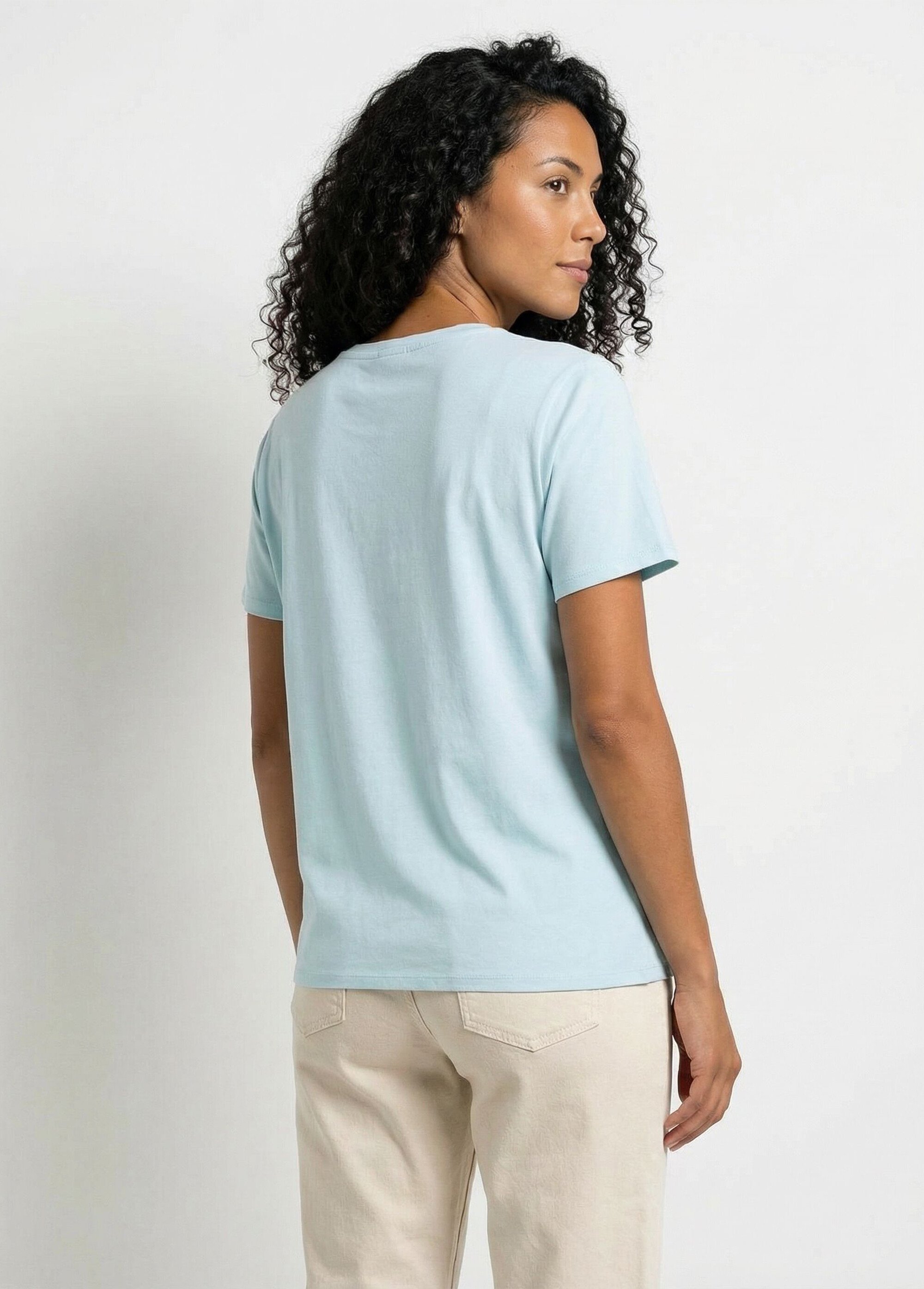 T-shirt motif doré col rond manches courtes Femme OPALINE CLAVISSE DO1