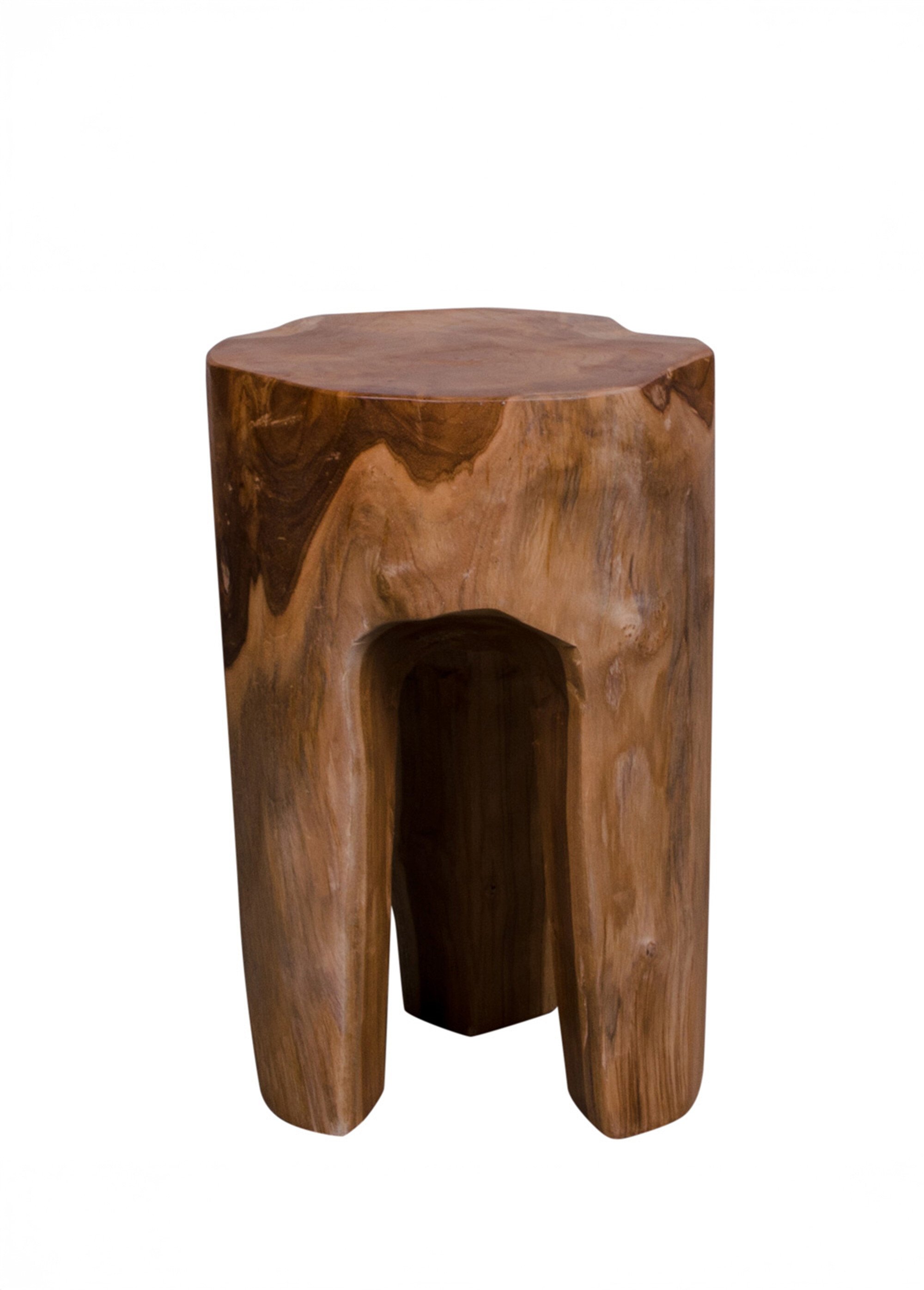 Tabouret en teck recyclé, modèle unique