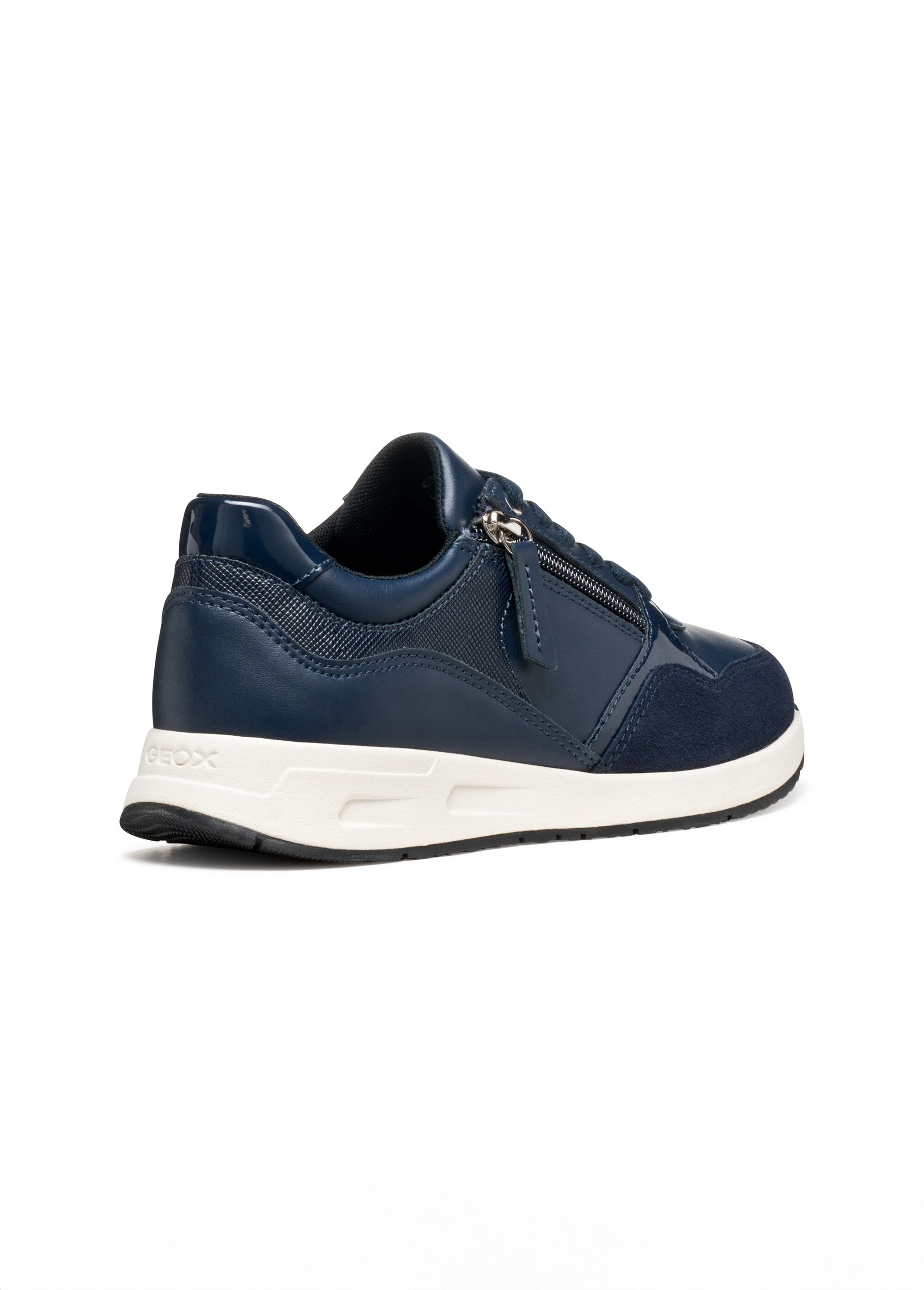 Baskets compensées lacets et zips Femme BLEU MARINE GEO-D36NQB DO2