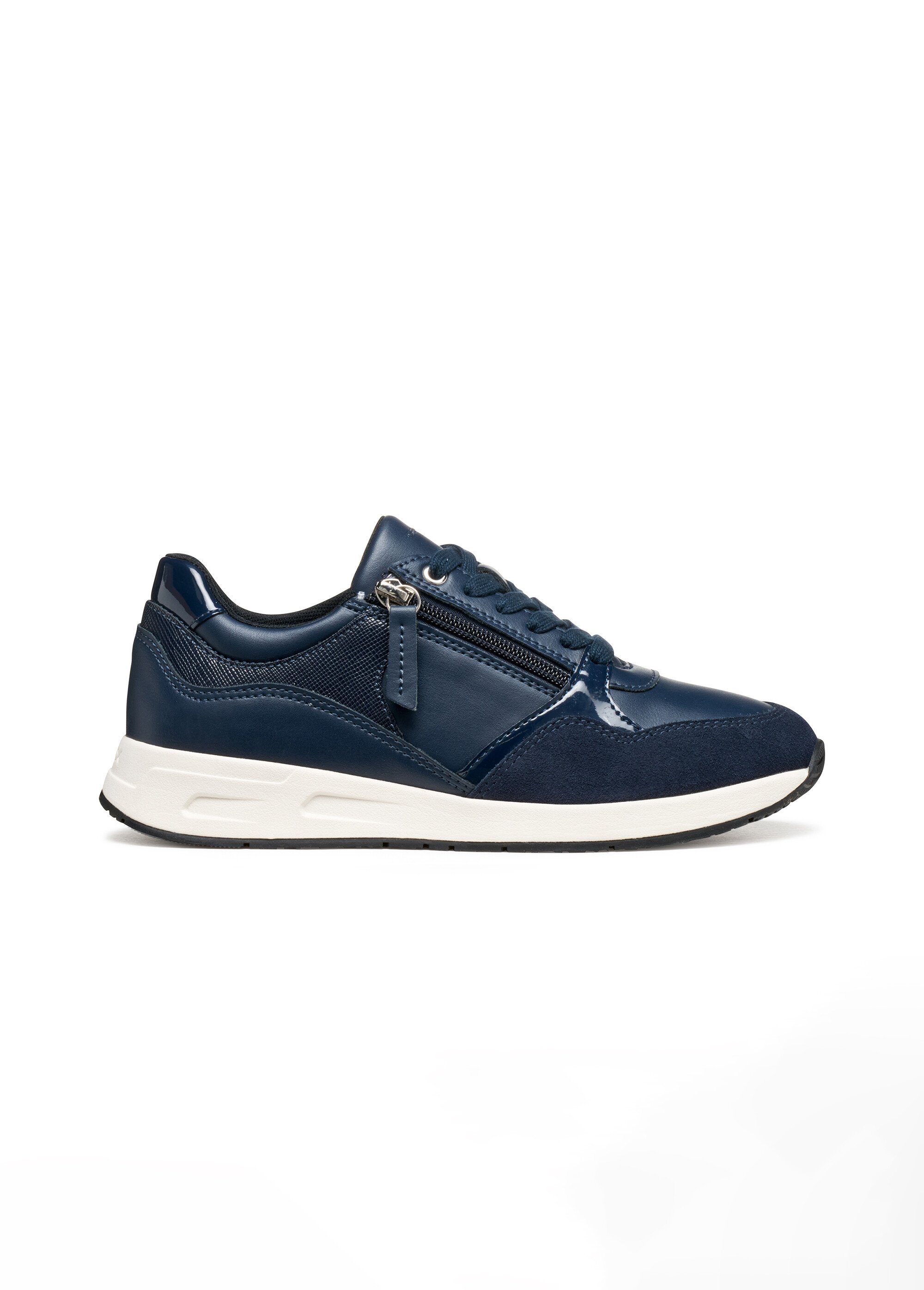 Baskets compensées lacets et zips Femme BLEU MARINE GEO-D36NQB DR1