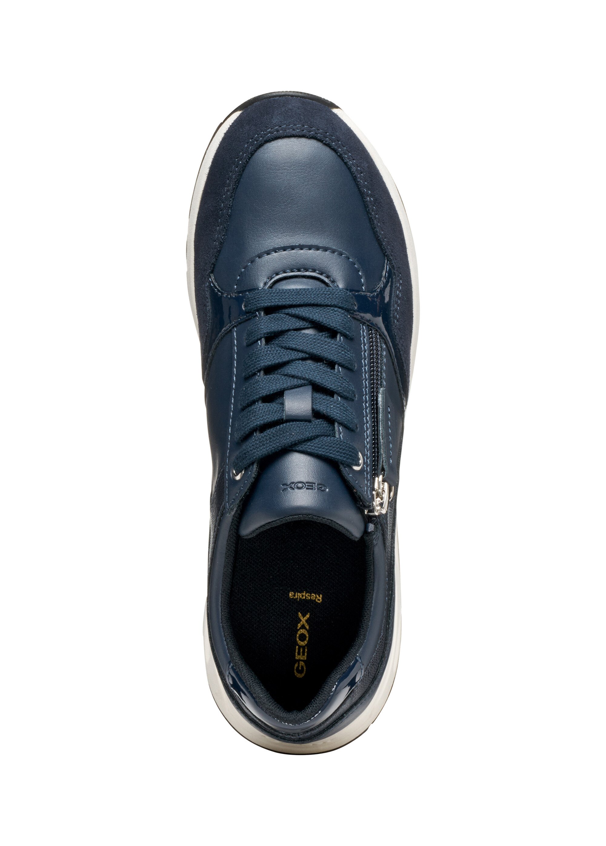 Baskets compensées lacets et zips Femme BLEU MARINE GEO-D36NQB OV1