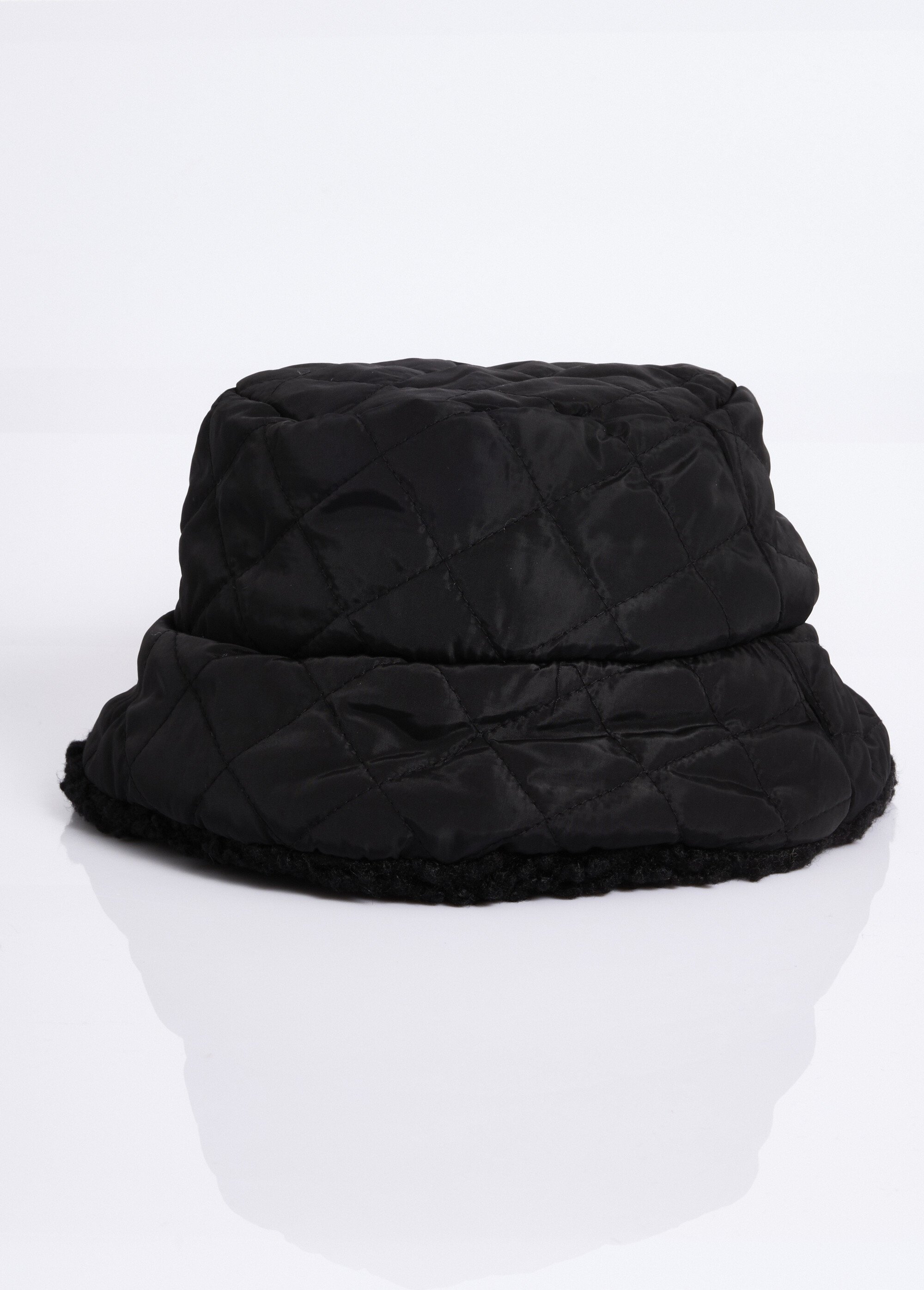 Bob réversible maille bouclette/matelassé Femme Noir NES180LHW2303 FA1