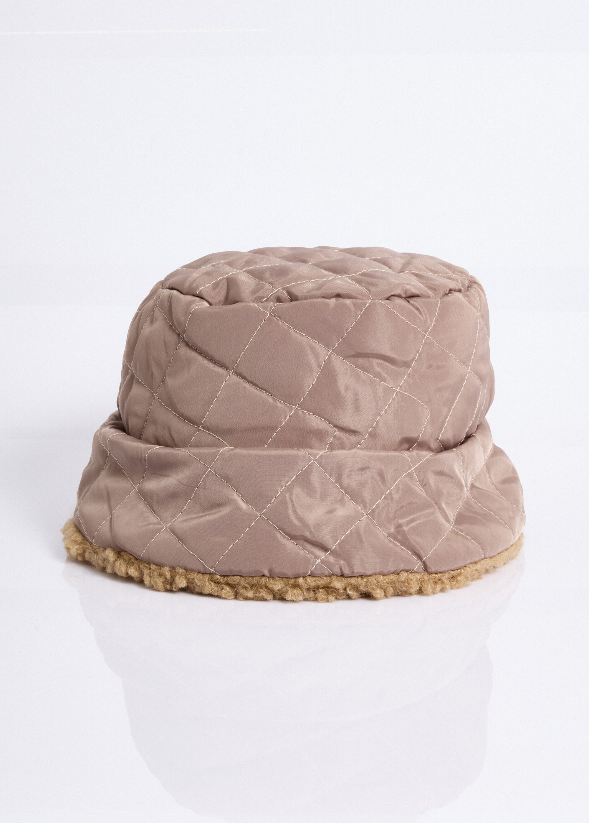 Bob réversible maille bouclette/matelassé Femme Beige NES180LHW2303 FA1