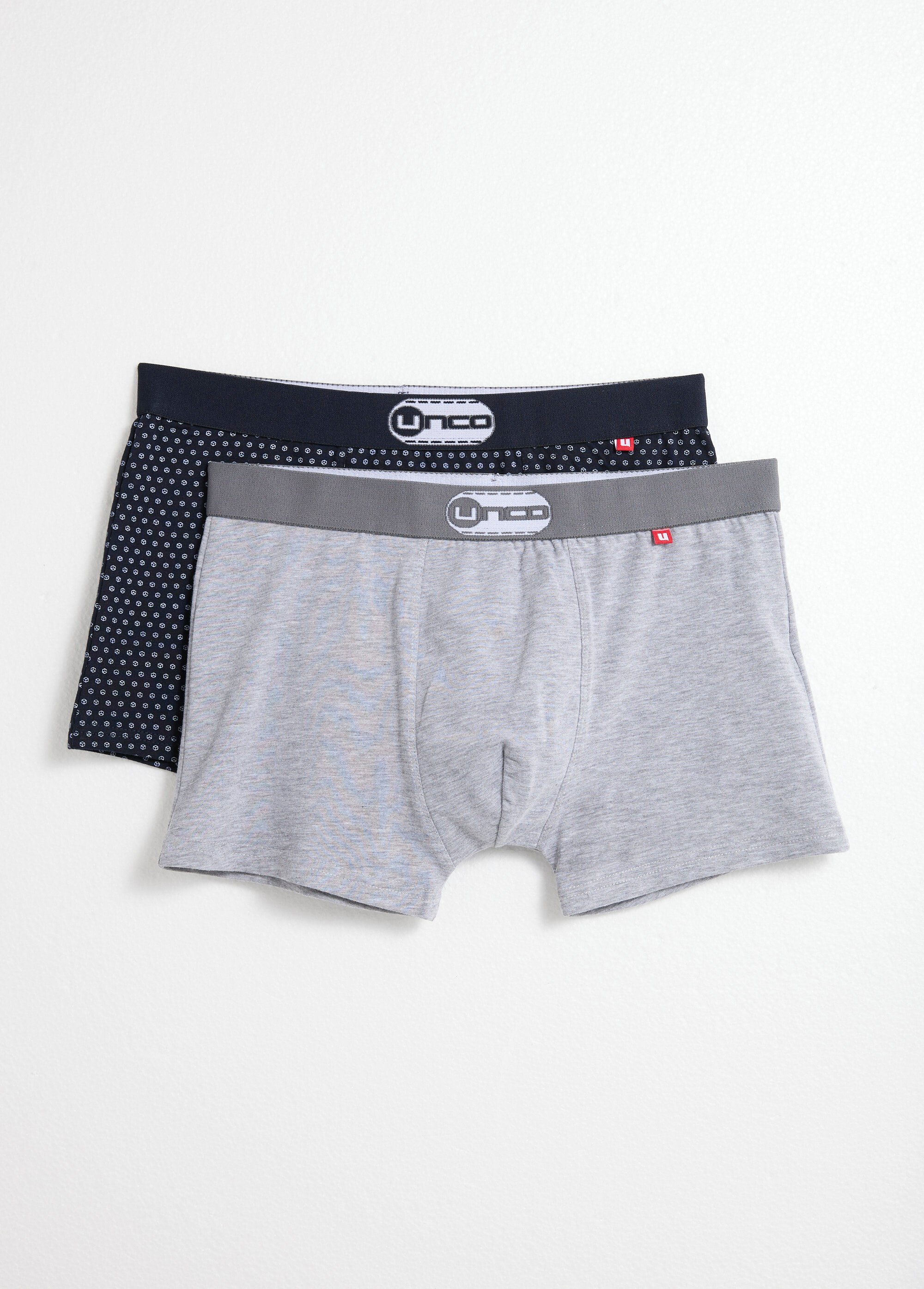 Boxers assortis uni et petits motifs
