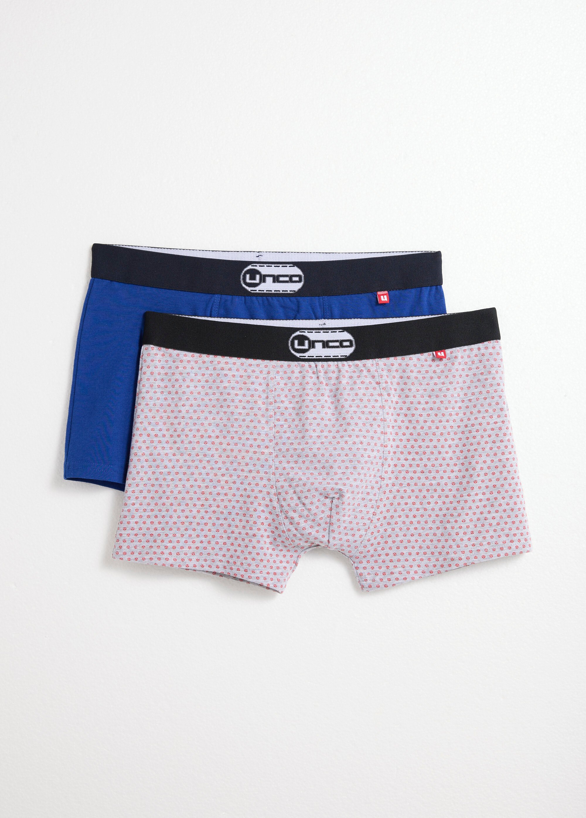 Boxers assortis uni et petits motifs