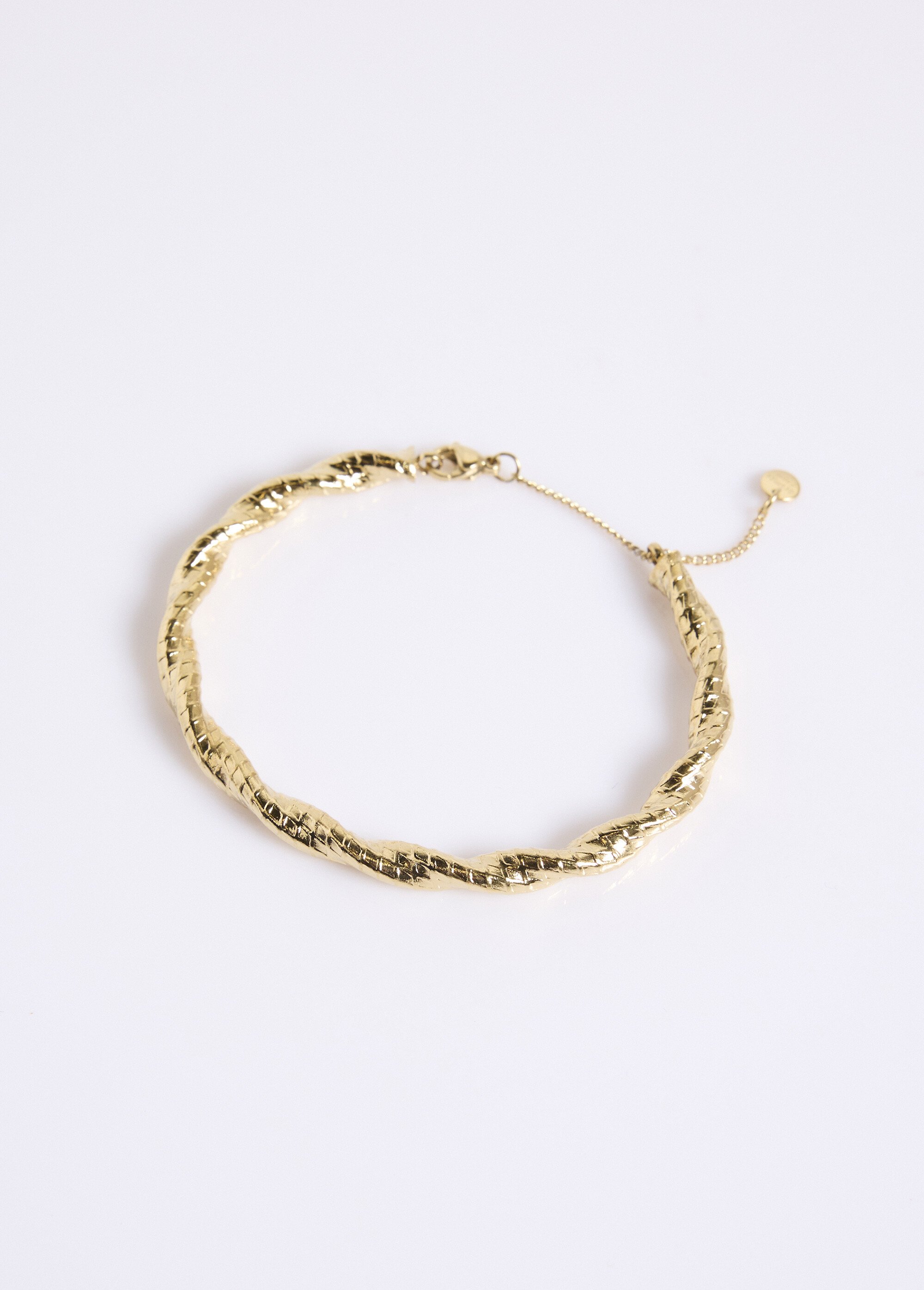 Bracelet jonc torsadé acier inoxydable Doré UMORA FA1