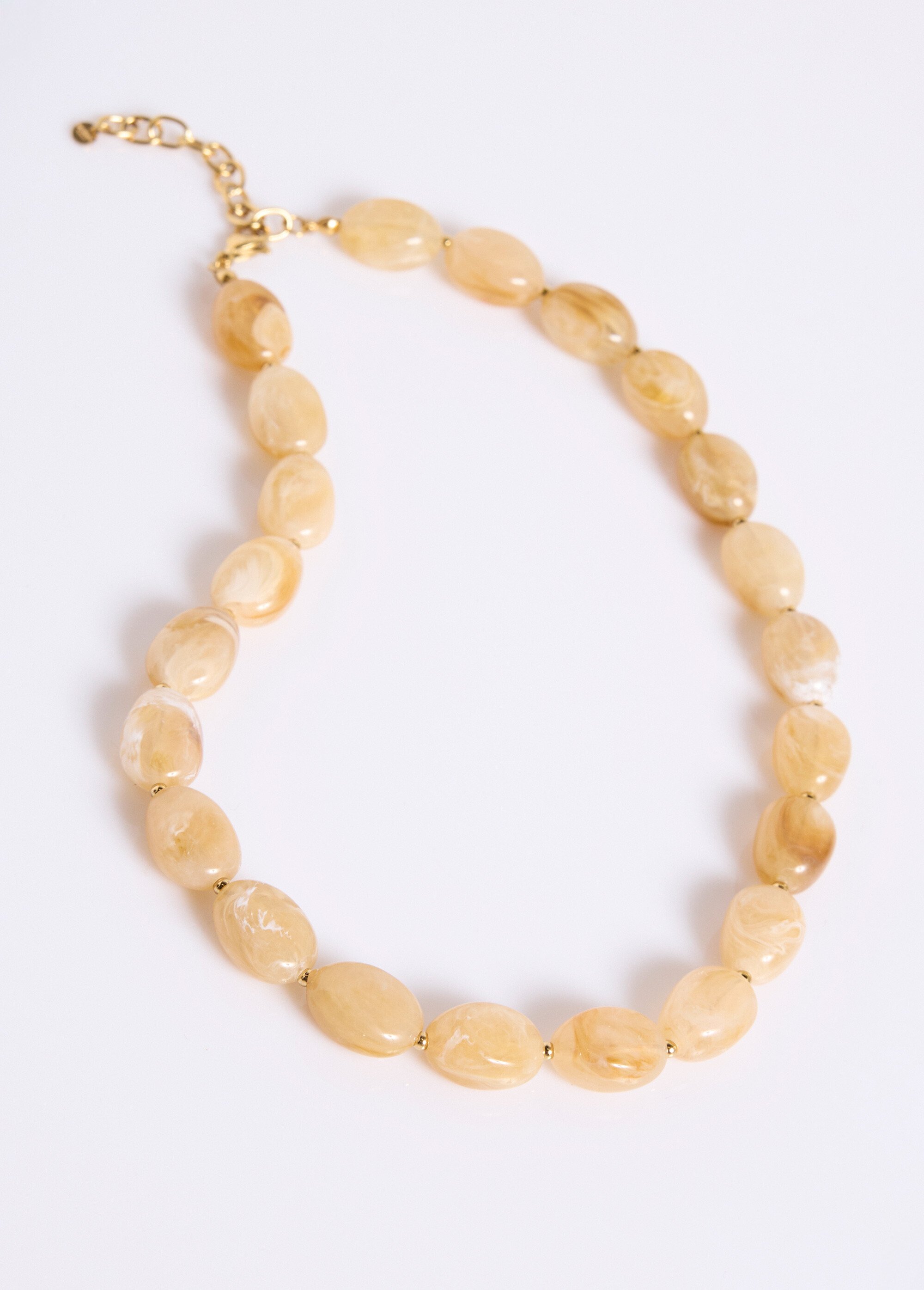 Collier avec perles de résine Beige UNEYA FA1