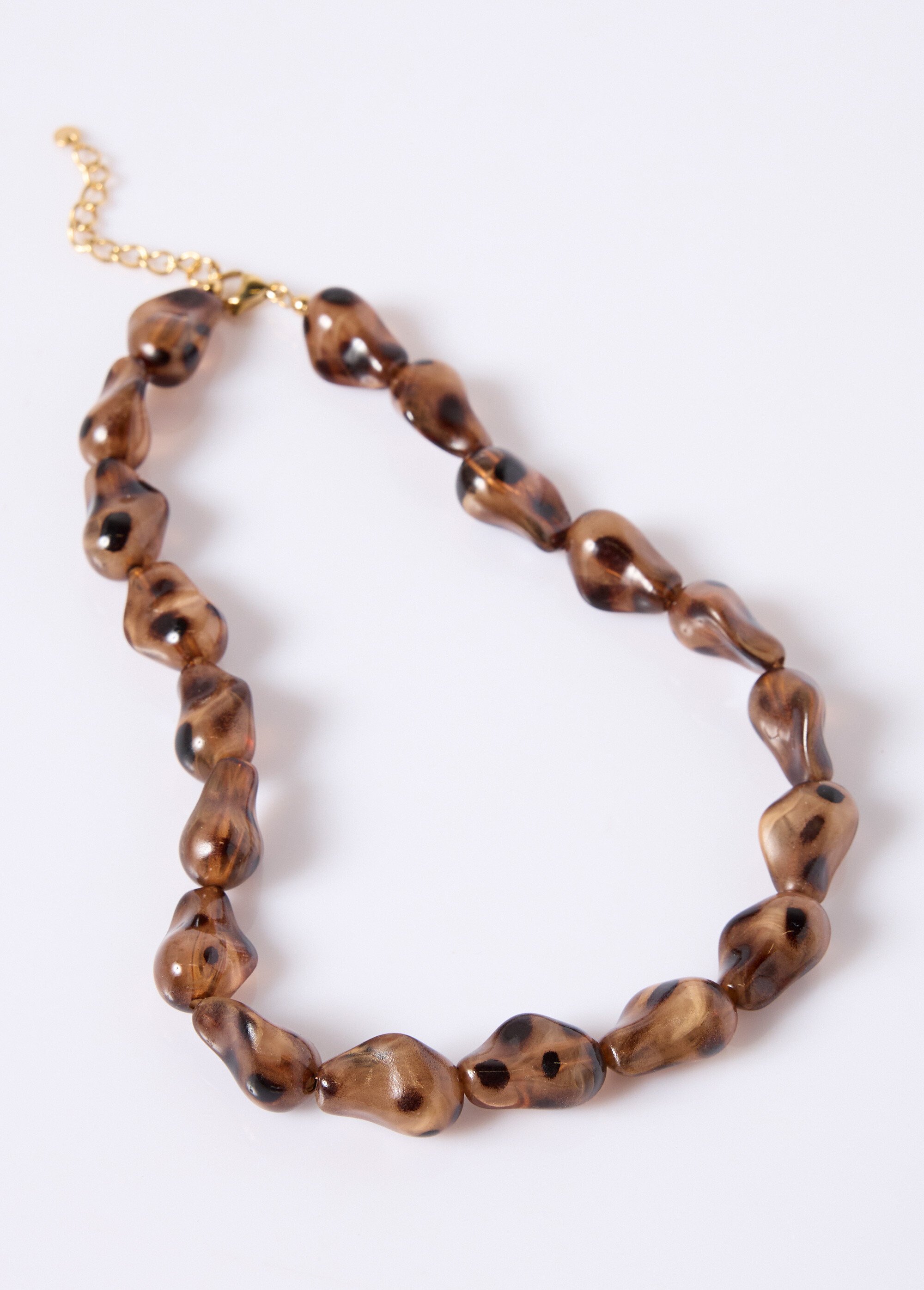 Collier avec perles de résine Marron UNEYA FA1