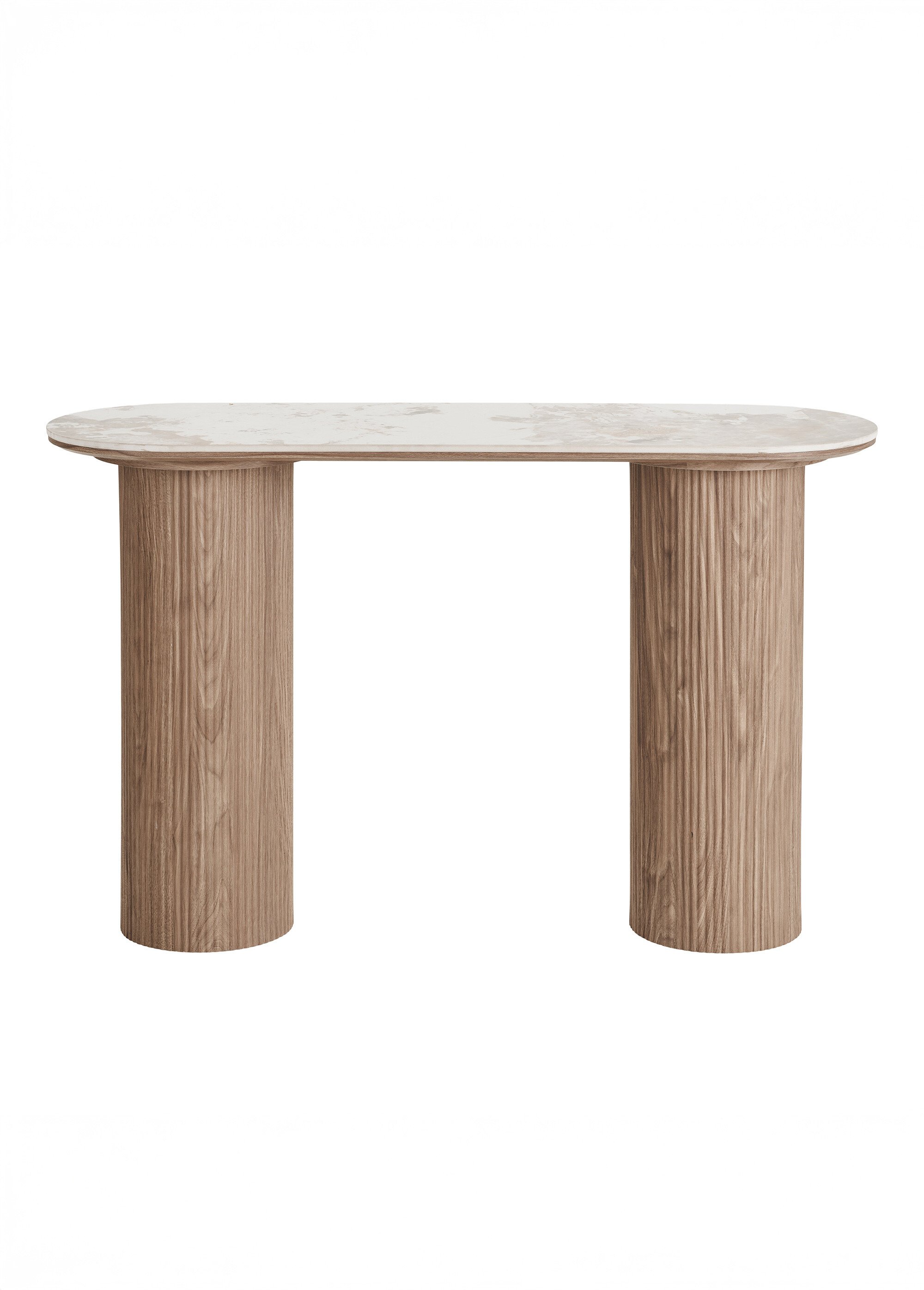 Console pieds rainurés, dessus céramique