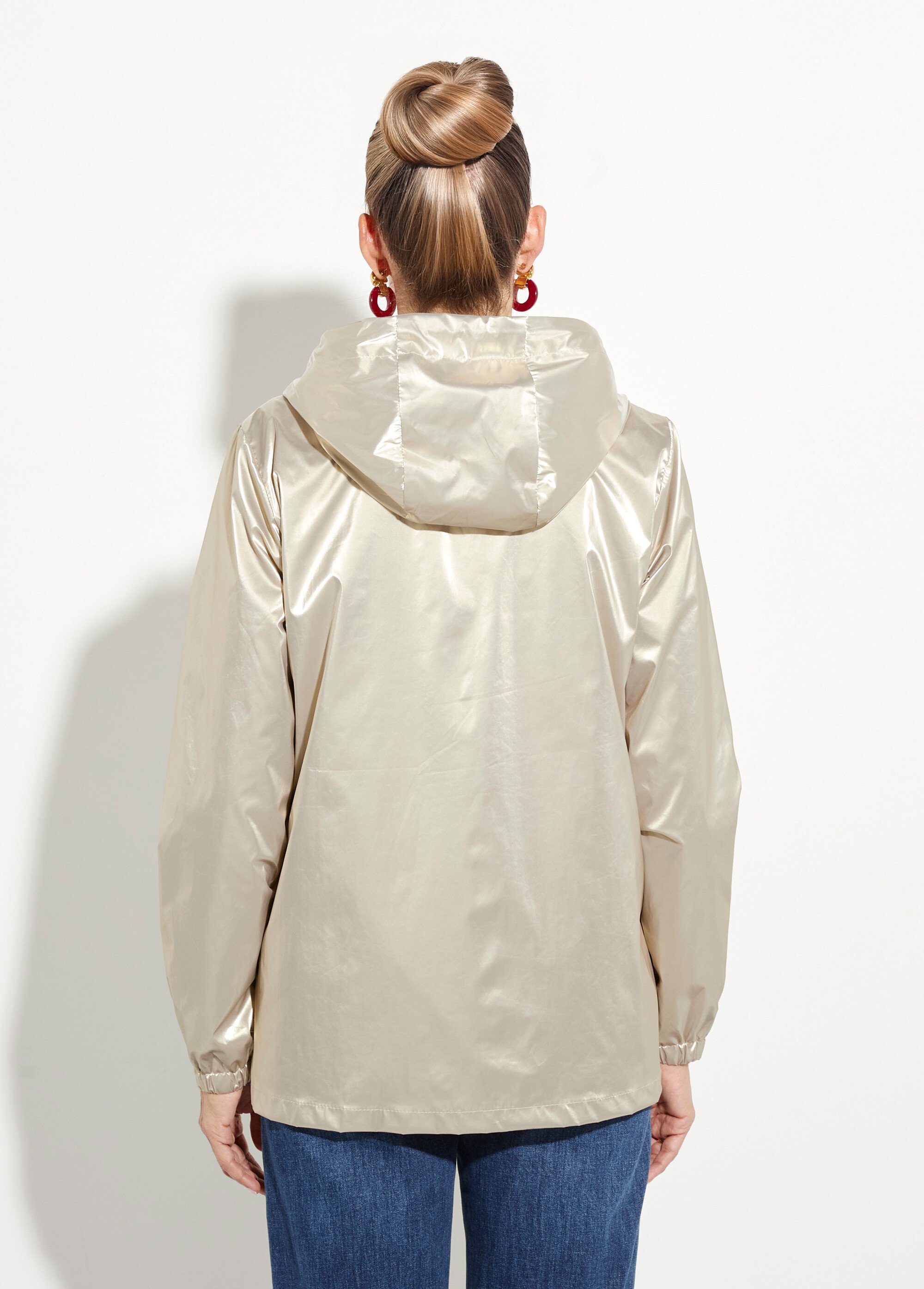 Coupe-vent déperlant à capuche, poches raglan