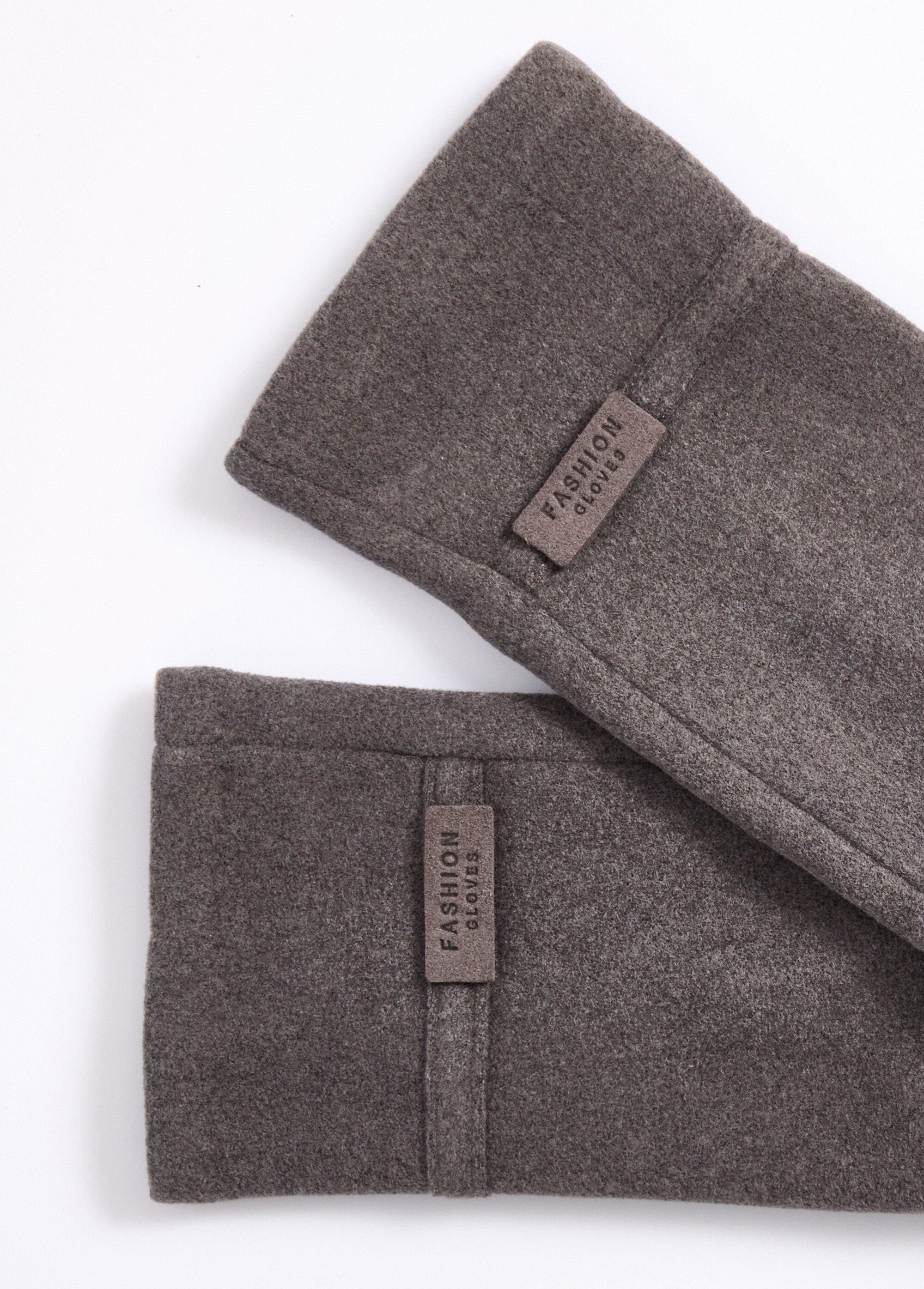 Gants chauds en polaire aspect lainage Femme Gris NES180LFG1903 DE1