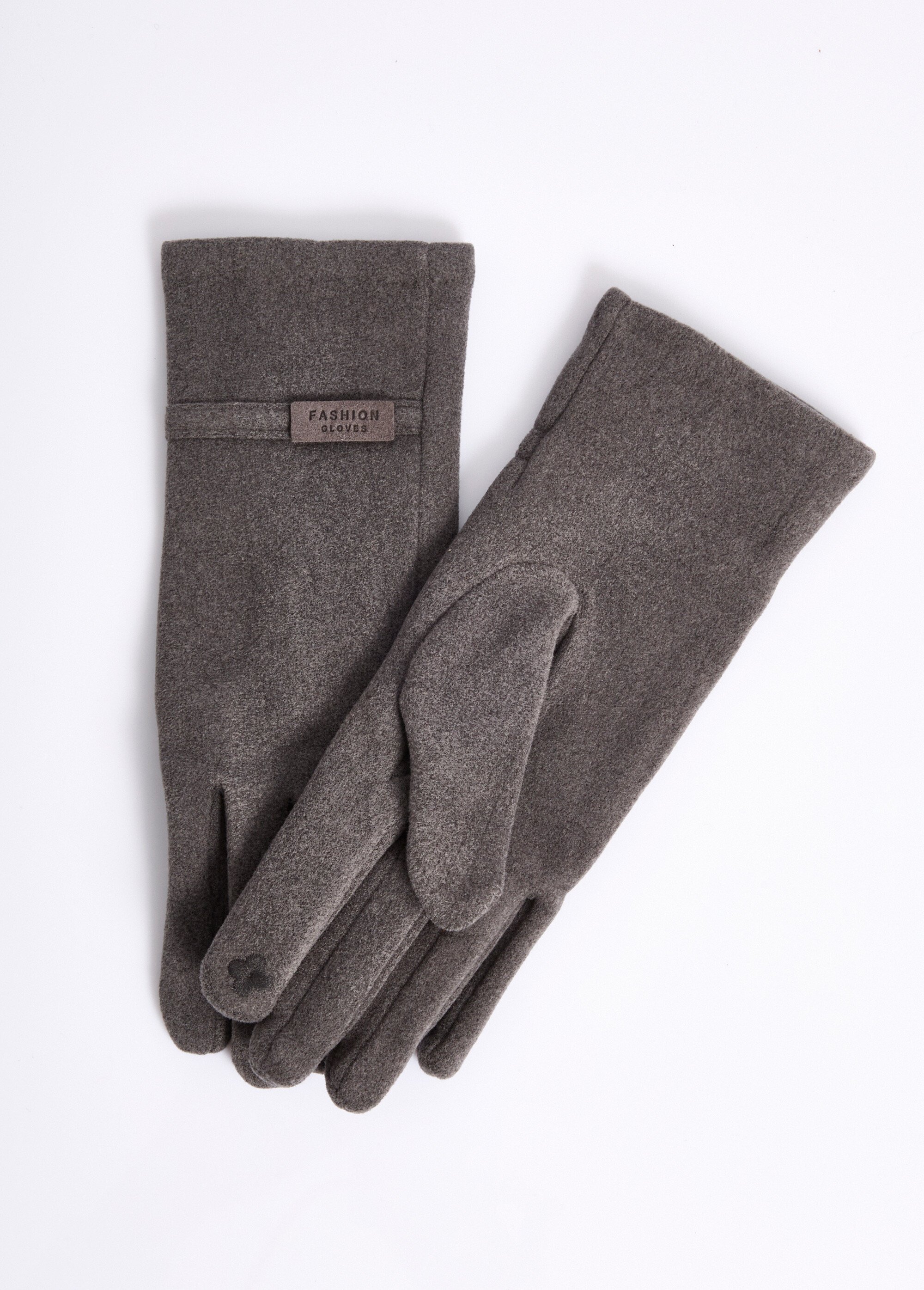 Gants chauds en polaire aspect lainage Femme Gris NES180LFG1903 FA1