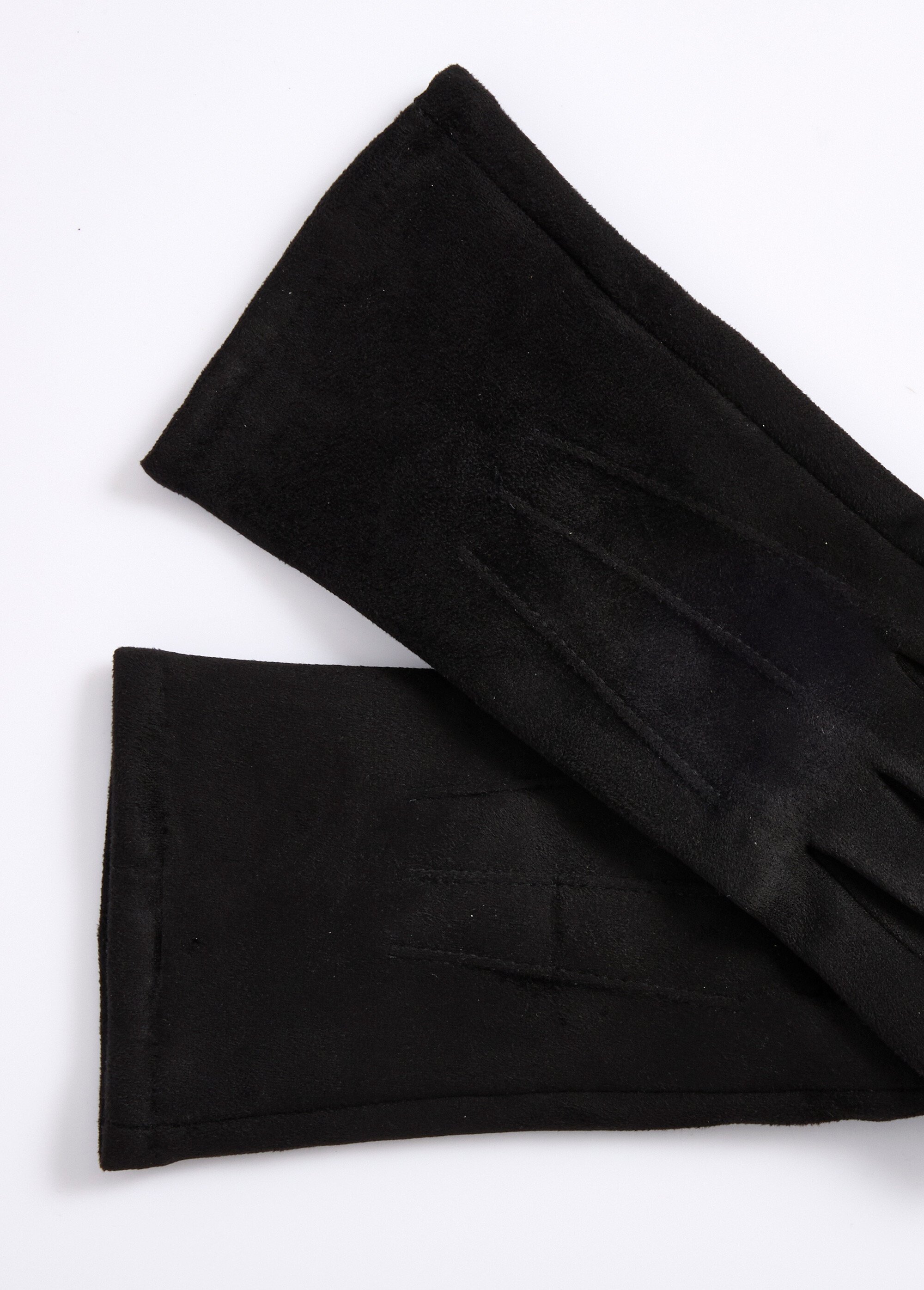 Gants chic en suédine Femme Noir NES180LFG2301 DE1