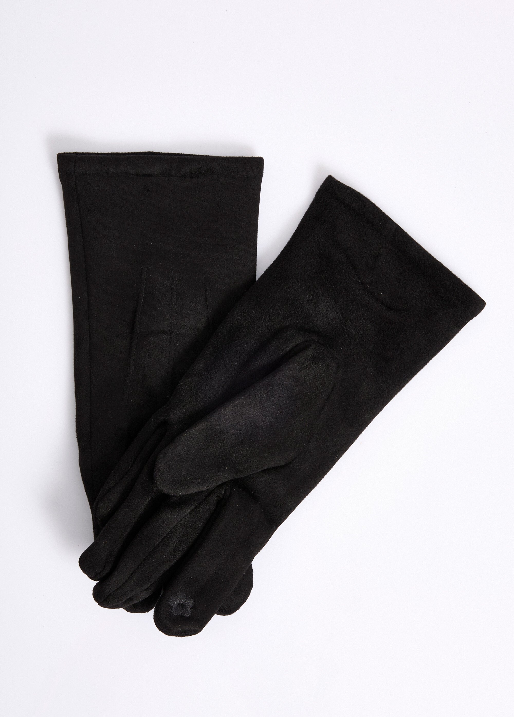 Gants chic en suédine Femme Noir NES180LFG2301 FA1