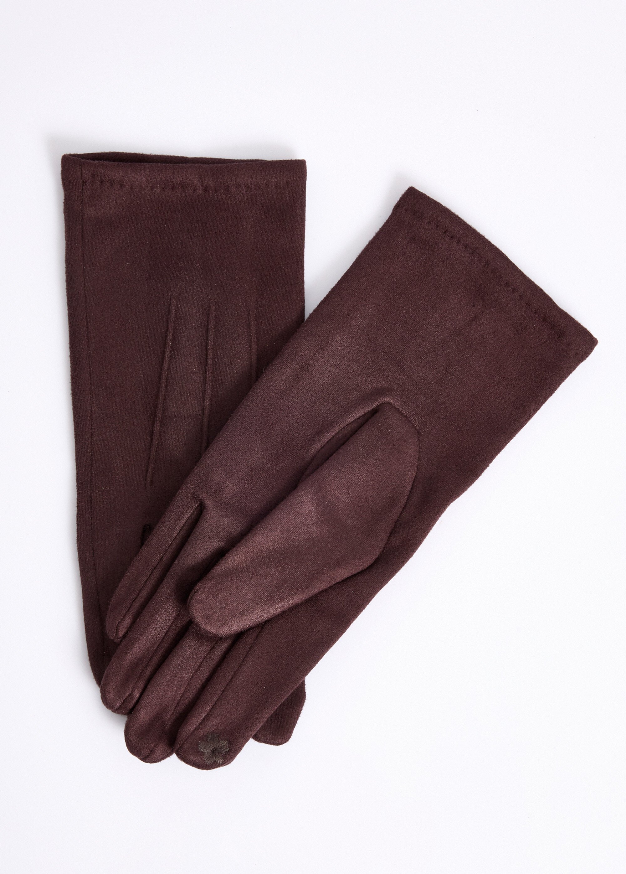 Gants chic en suédine Femme Marron NES180LFG2301 FA1