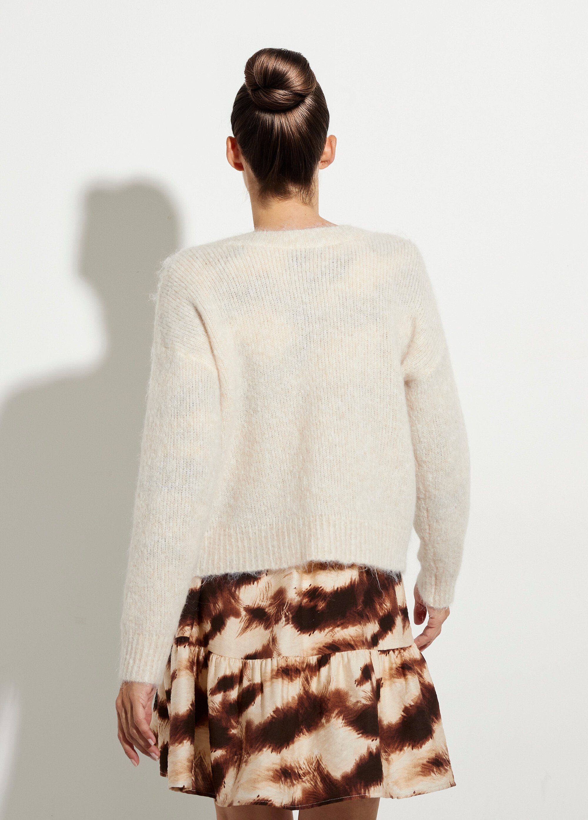 Gilet chaud en laine avec boutons bijoux