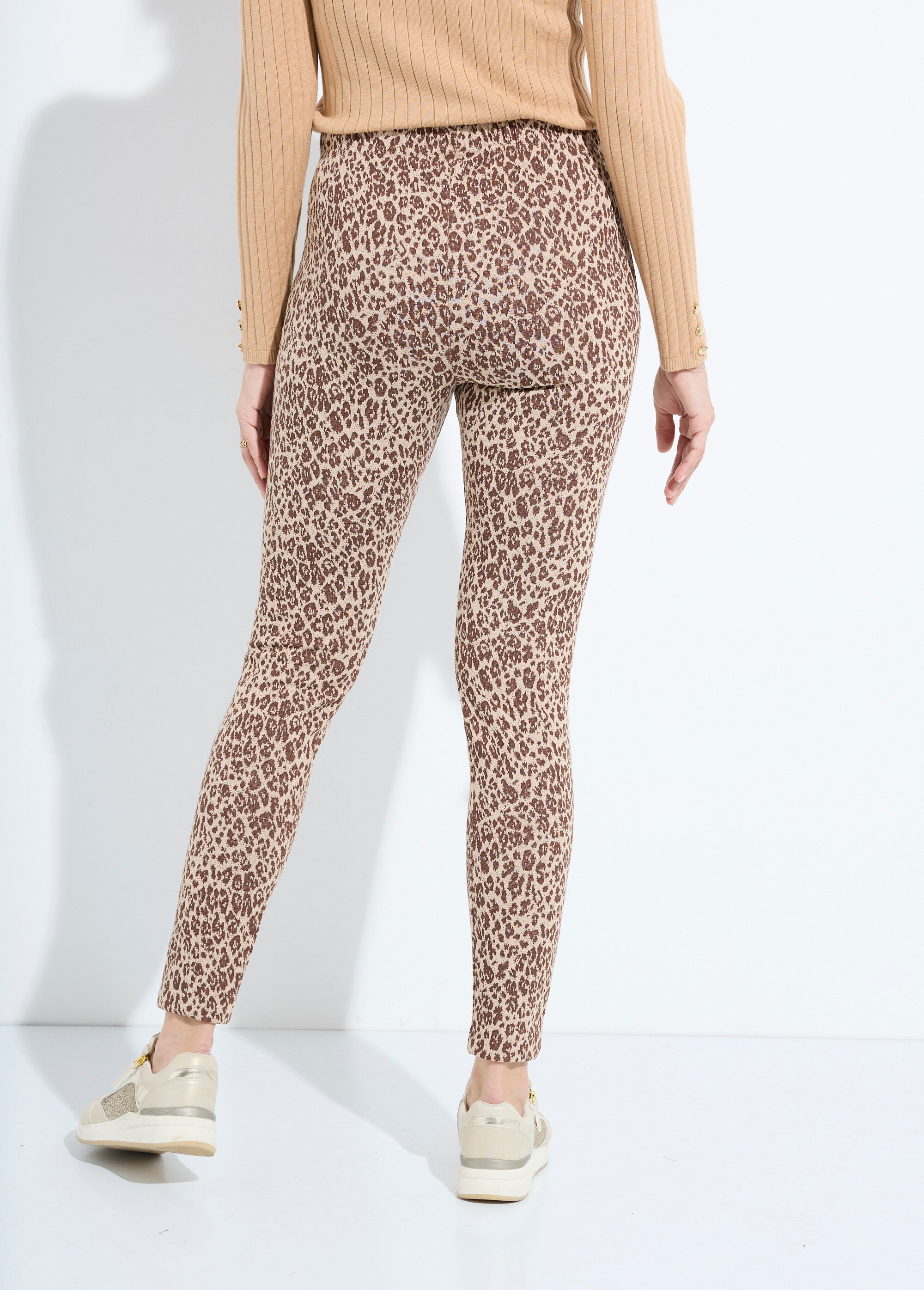 Legging jacquard peau de bête taille élastiquée Femme BEIGE ET CAMEL NARCISO DO1