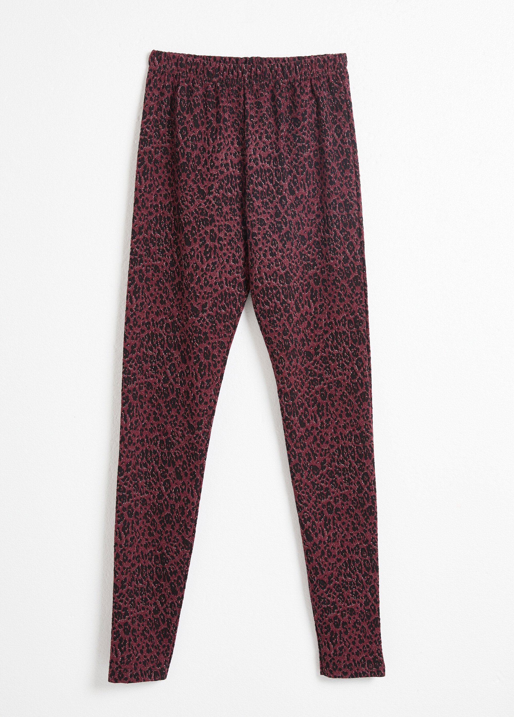 Legging jacquard peau de bête taille élastiquée Femme CASSIS ET NOIR NARCISO AP1