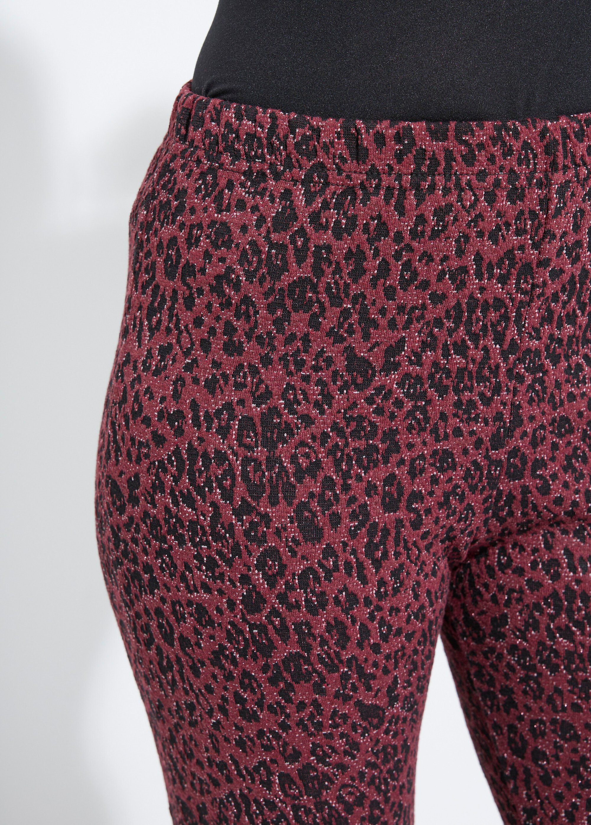 Legging jacquard peau de bête taille élastiquée Femme CASSIS ET NOIR NARCISO DE1