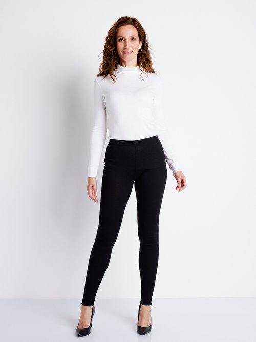 Legging long uni ceinture élastiquée Femme Noir NAMUR SF1