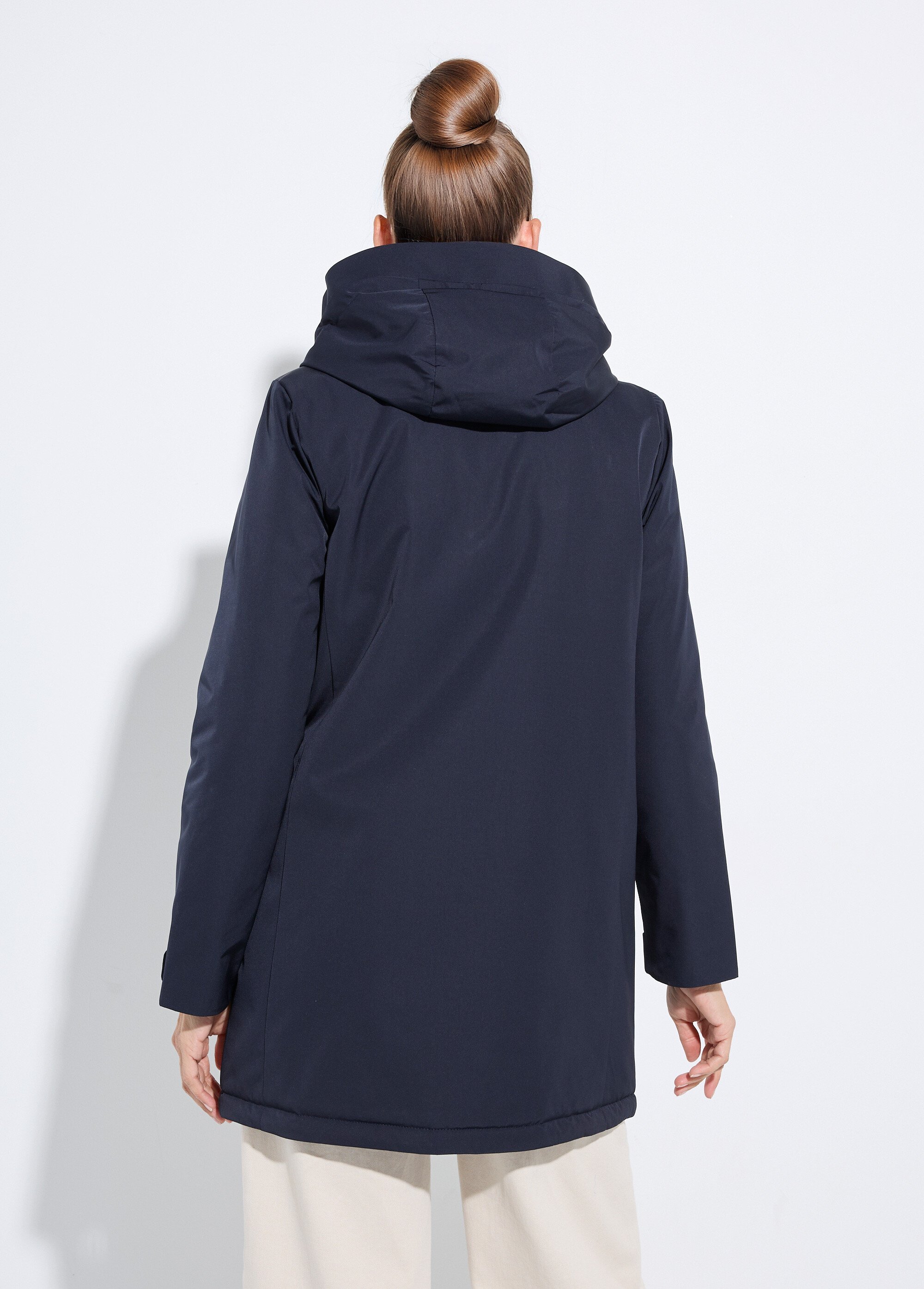 Parka chaude déperlante doublure fourrure Femme Bleu LJ-6046 DO1