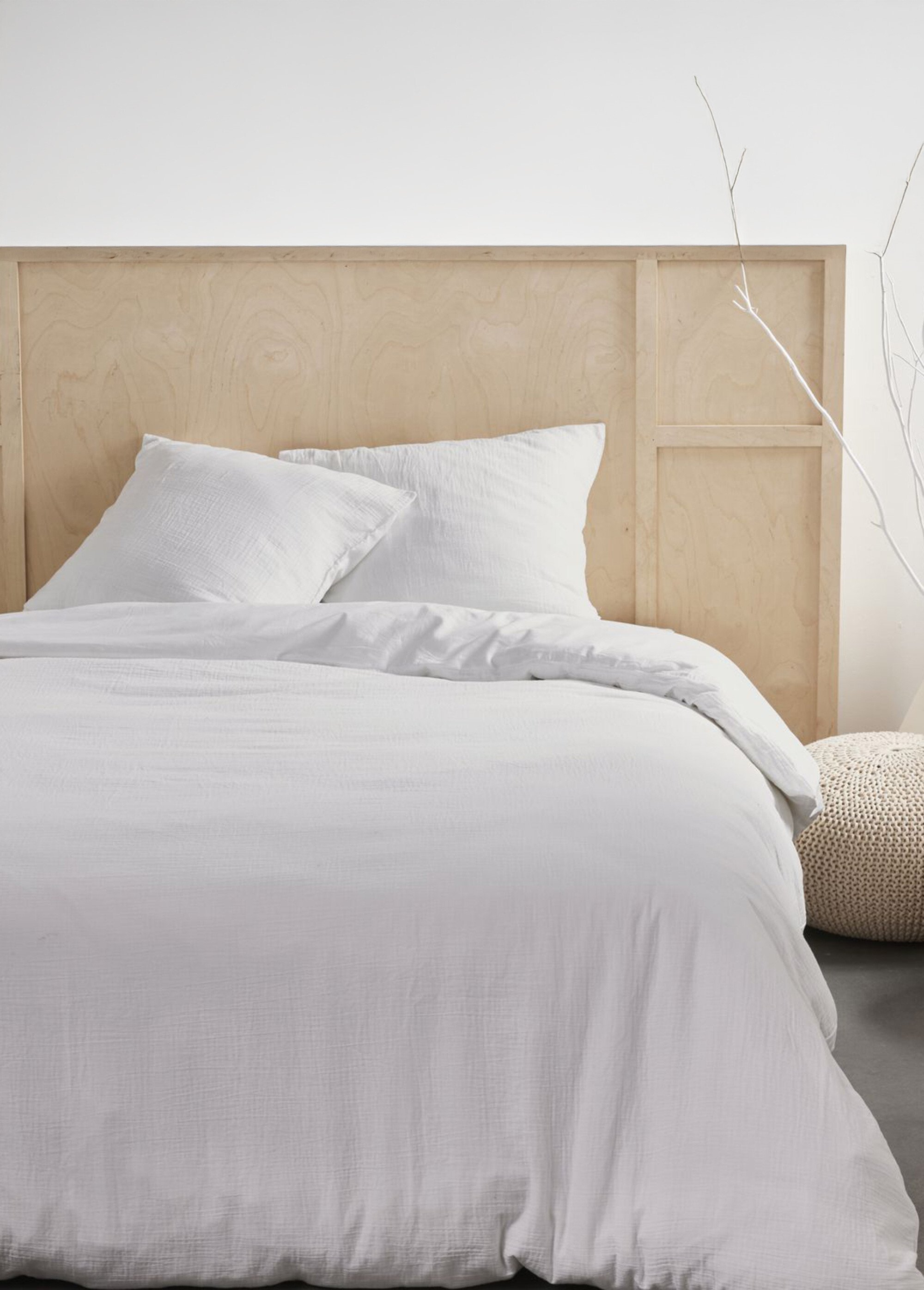 Parure gaze de coton uni, 240 x 220cm Blanc ML-GAZE123319 FA1