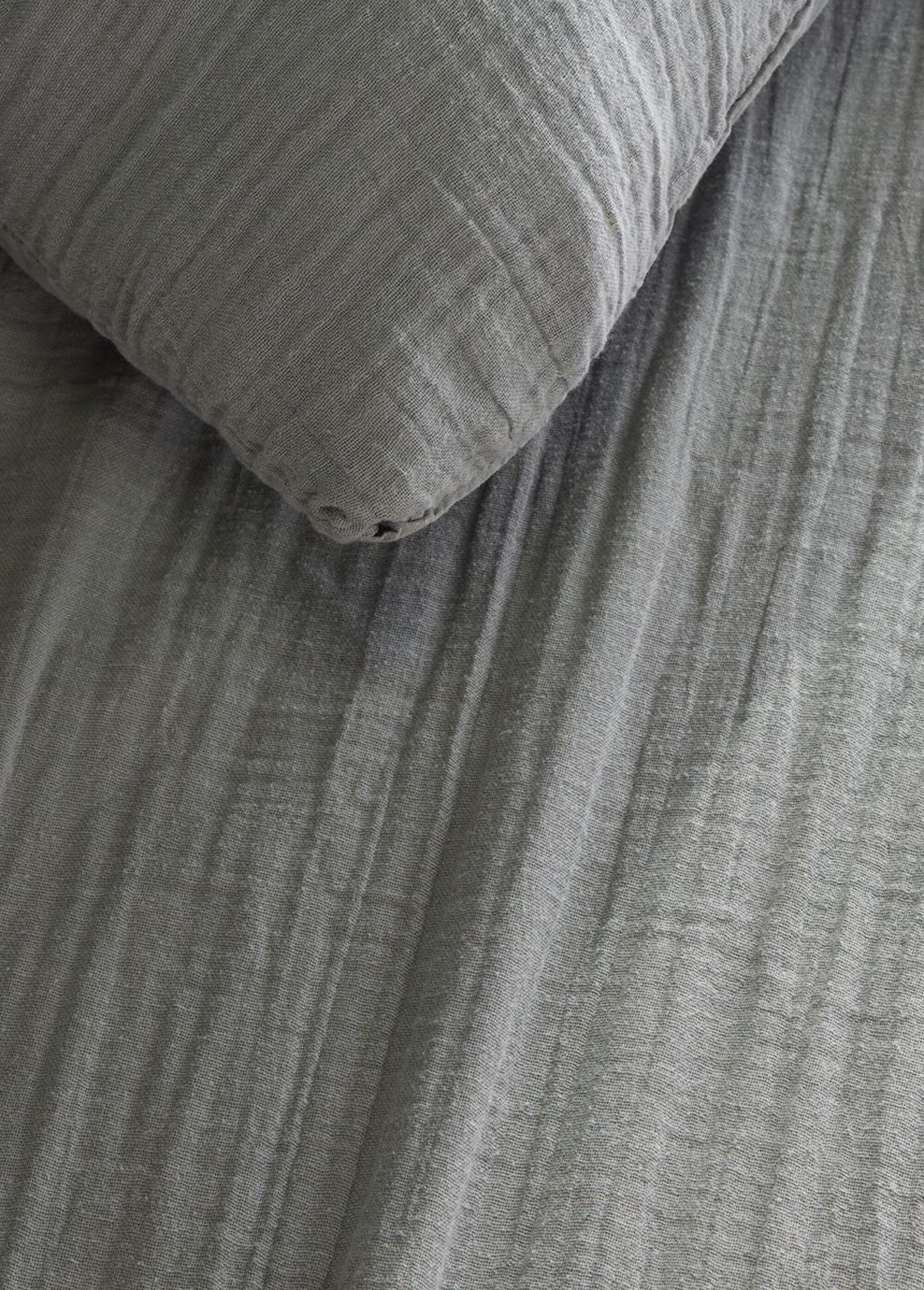 Parure gaze de coton uni, 240 x 220cm Gris ML-GAZE123319 DE1