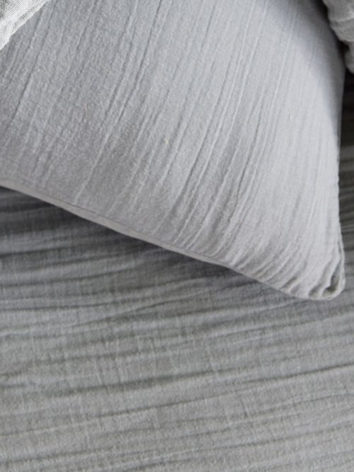 Parure gaze de coton uni, 240 x 220cm Gris ML-GAZE123319 DE2