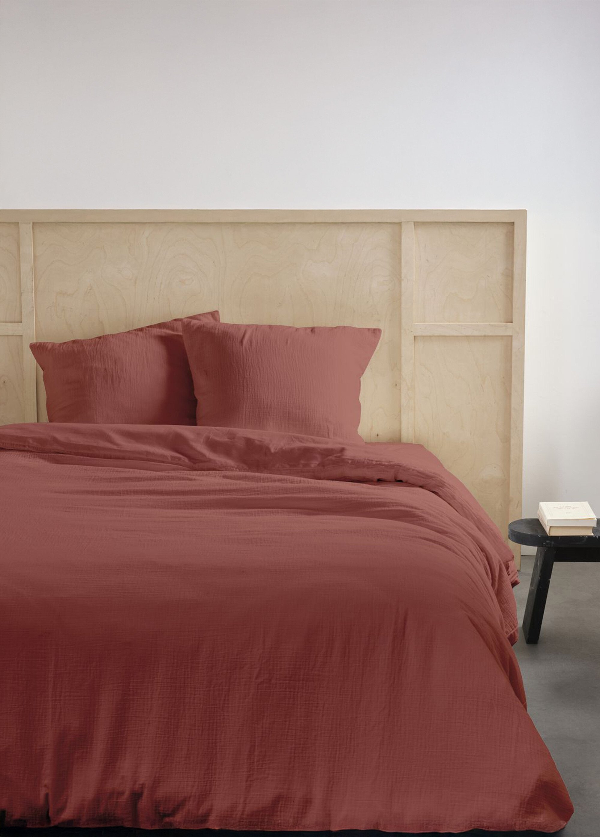 Parure gaze de coton uni, 240 x 220cm Orange ML-GAZE123319 FA1