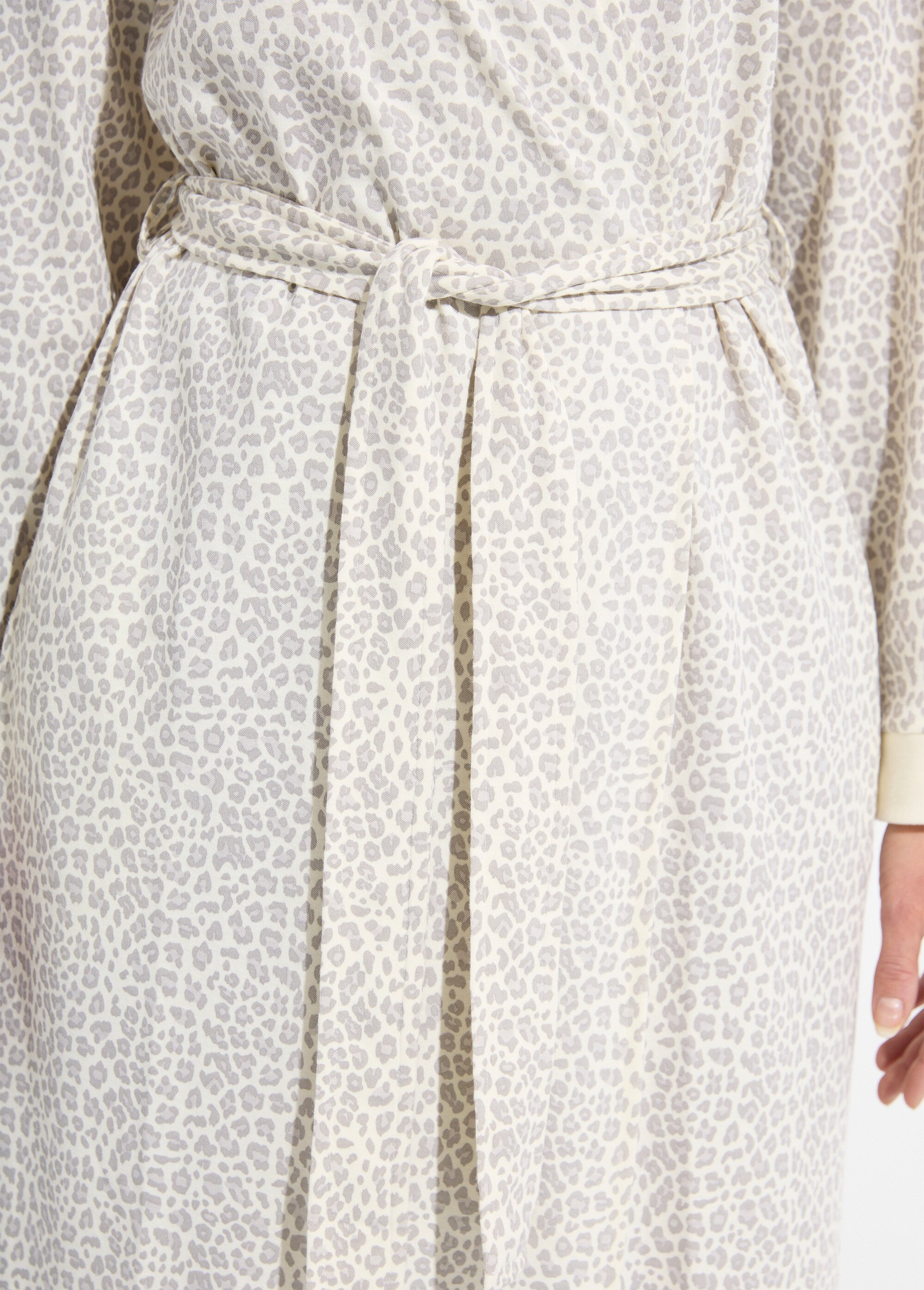 Peignoir kimono interlock imprimé peau de bête Femme Vert SAKI DE2