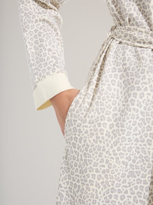 Peignoir kimono interlock imprimé peau de bête Femme Vert SAKI DE3