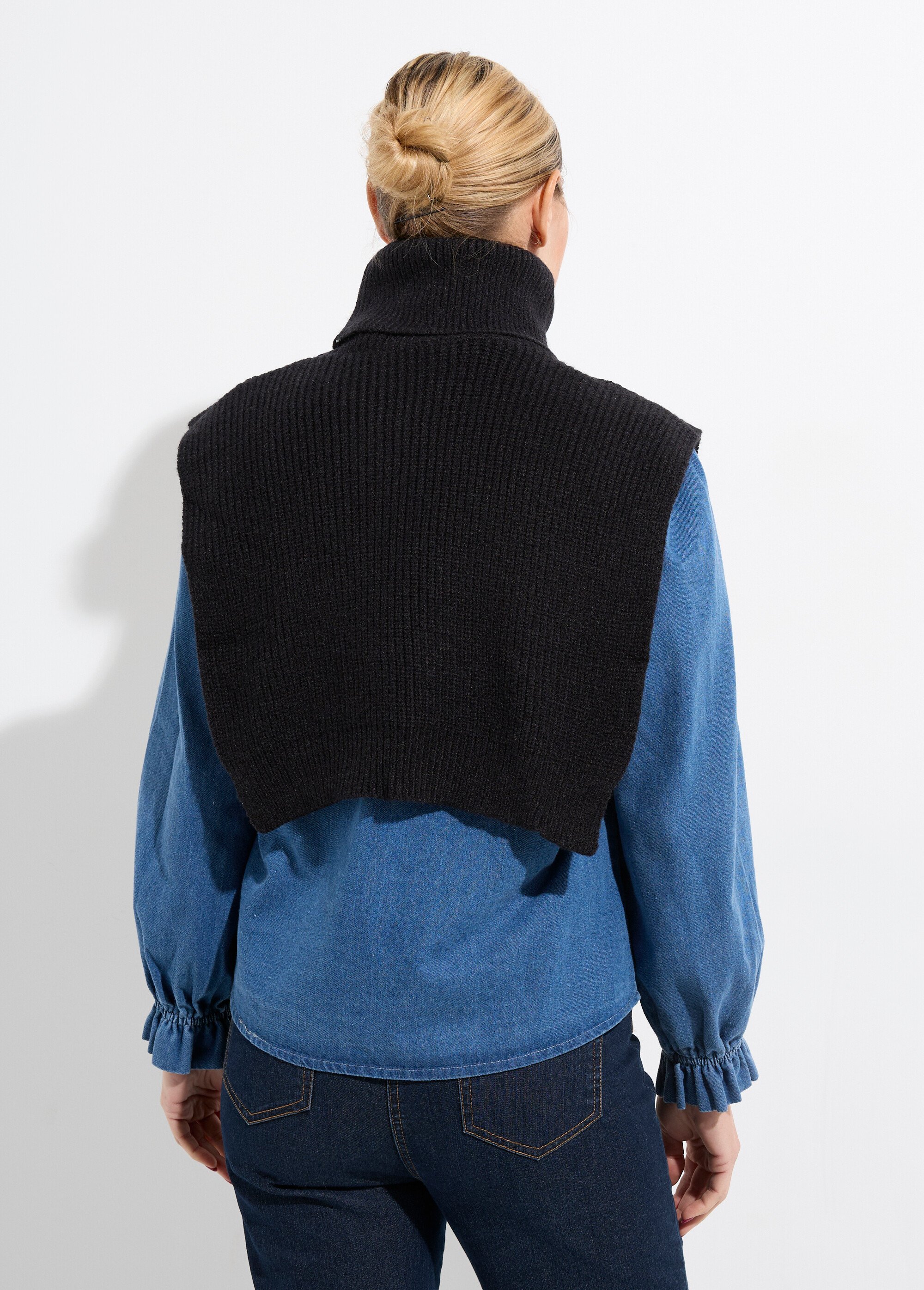 Plastron chaud col roulé en maille