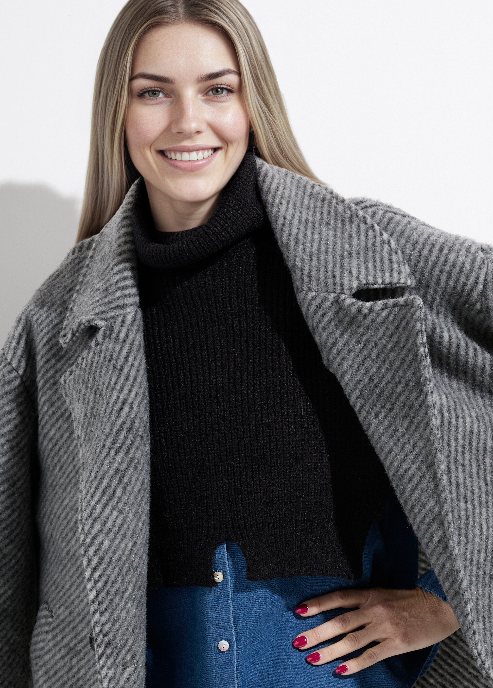 Plastron chaud col roulé en maille