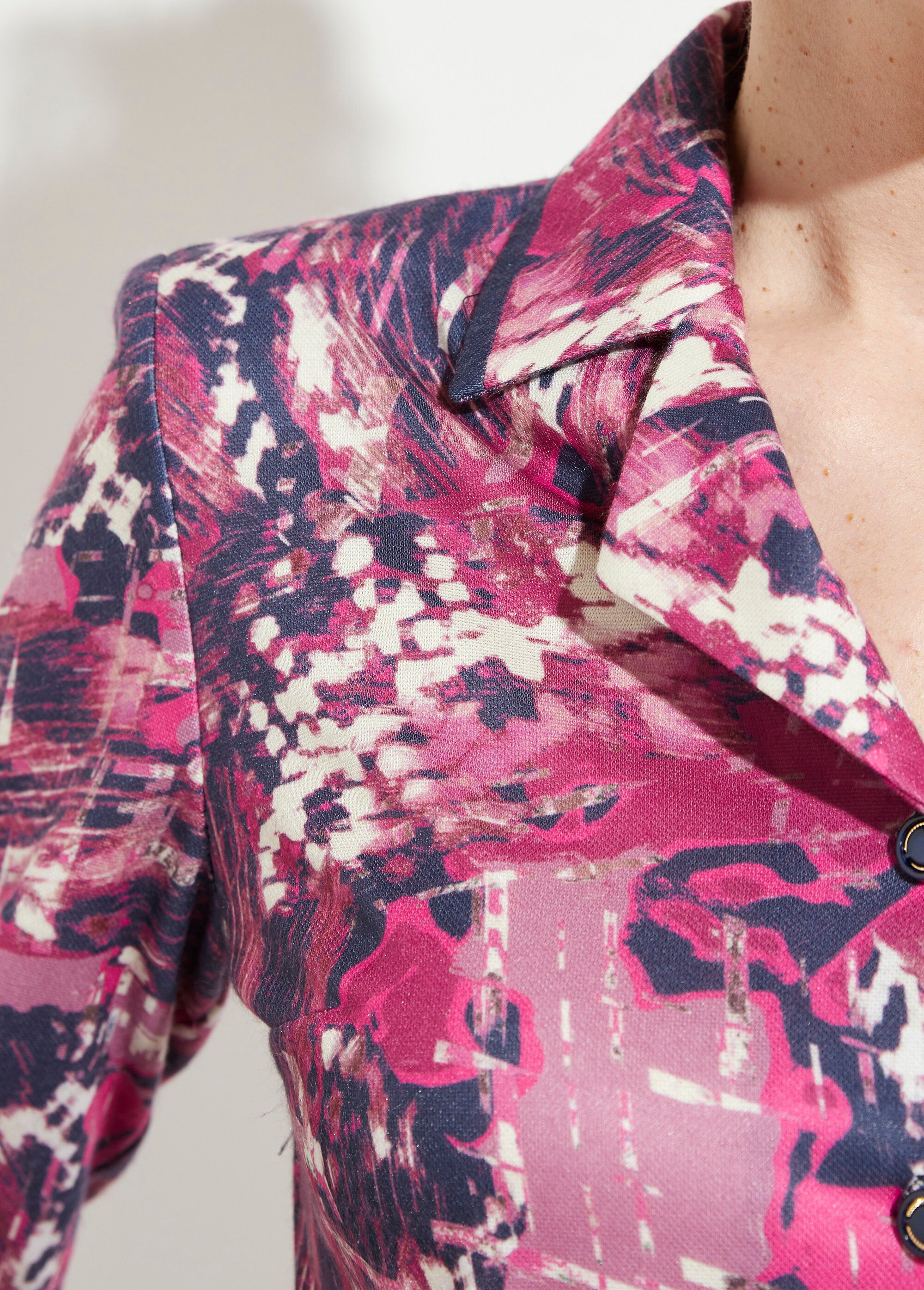 Robe boutonnée col tailleur mi longue imprimée Femme ROSE ET MARINE HANITA DE2