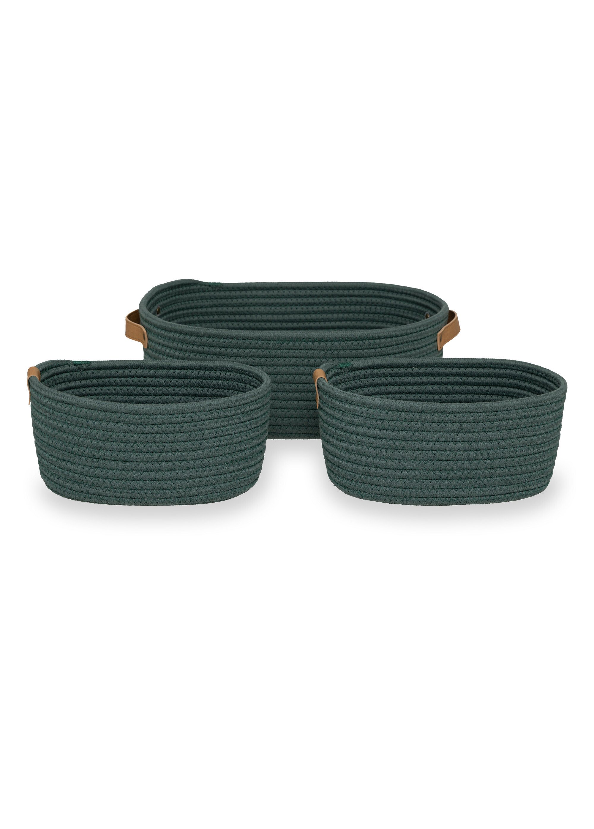 Set de 3 paniers tressés corde assortis