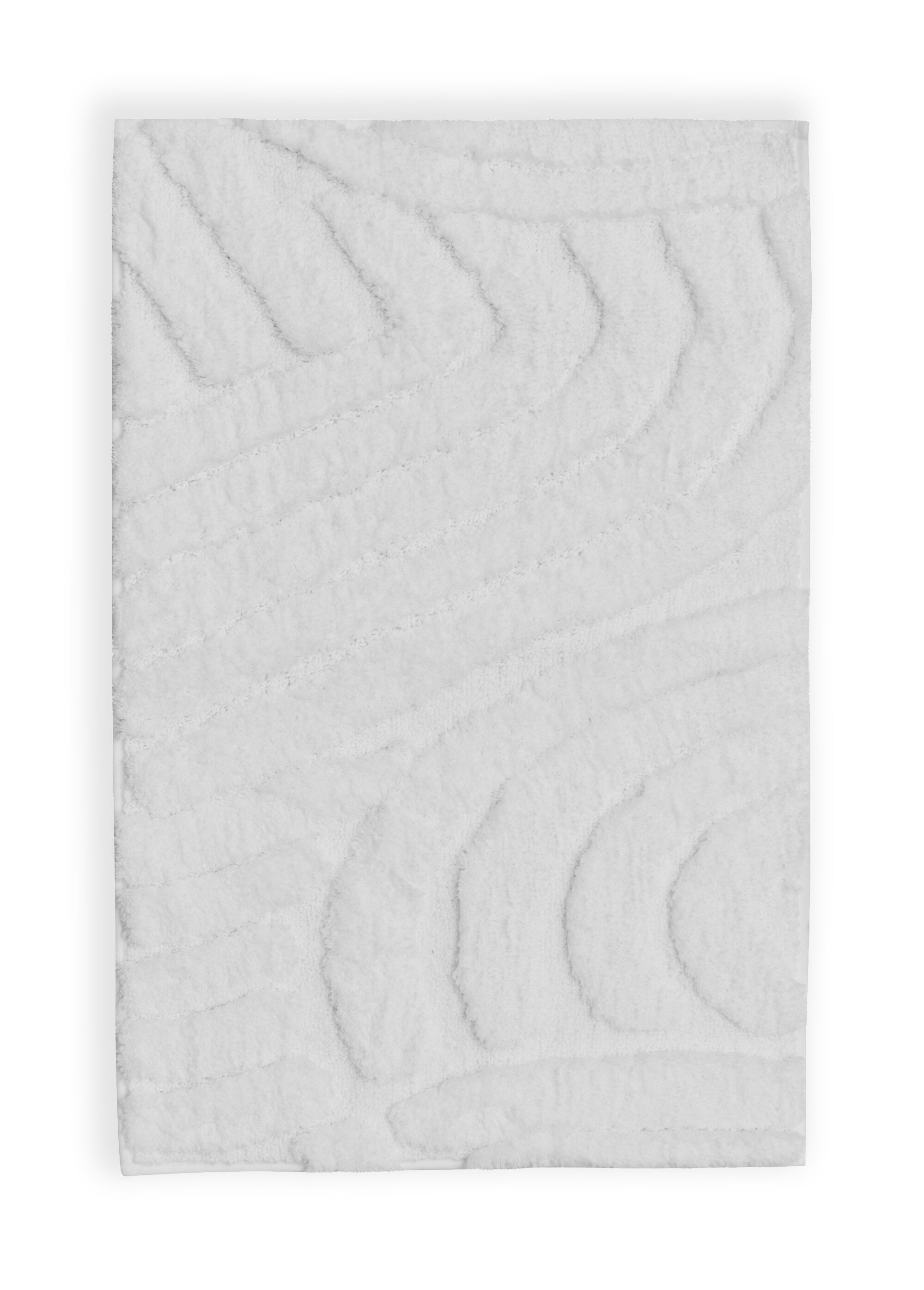 Tapis de bain épais jacquard texturé Blanc JJA-214727 FA1