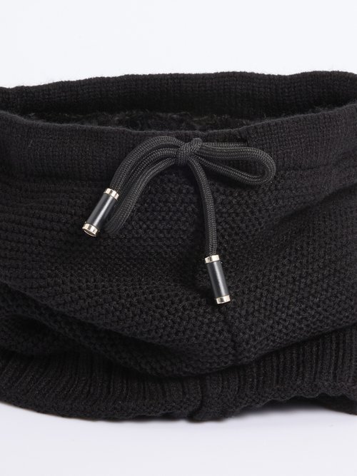 Tour de cou maille et sherpa, point de riz Homme Noir NES180SWM1910 DE1