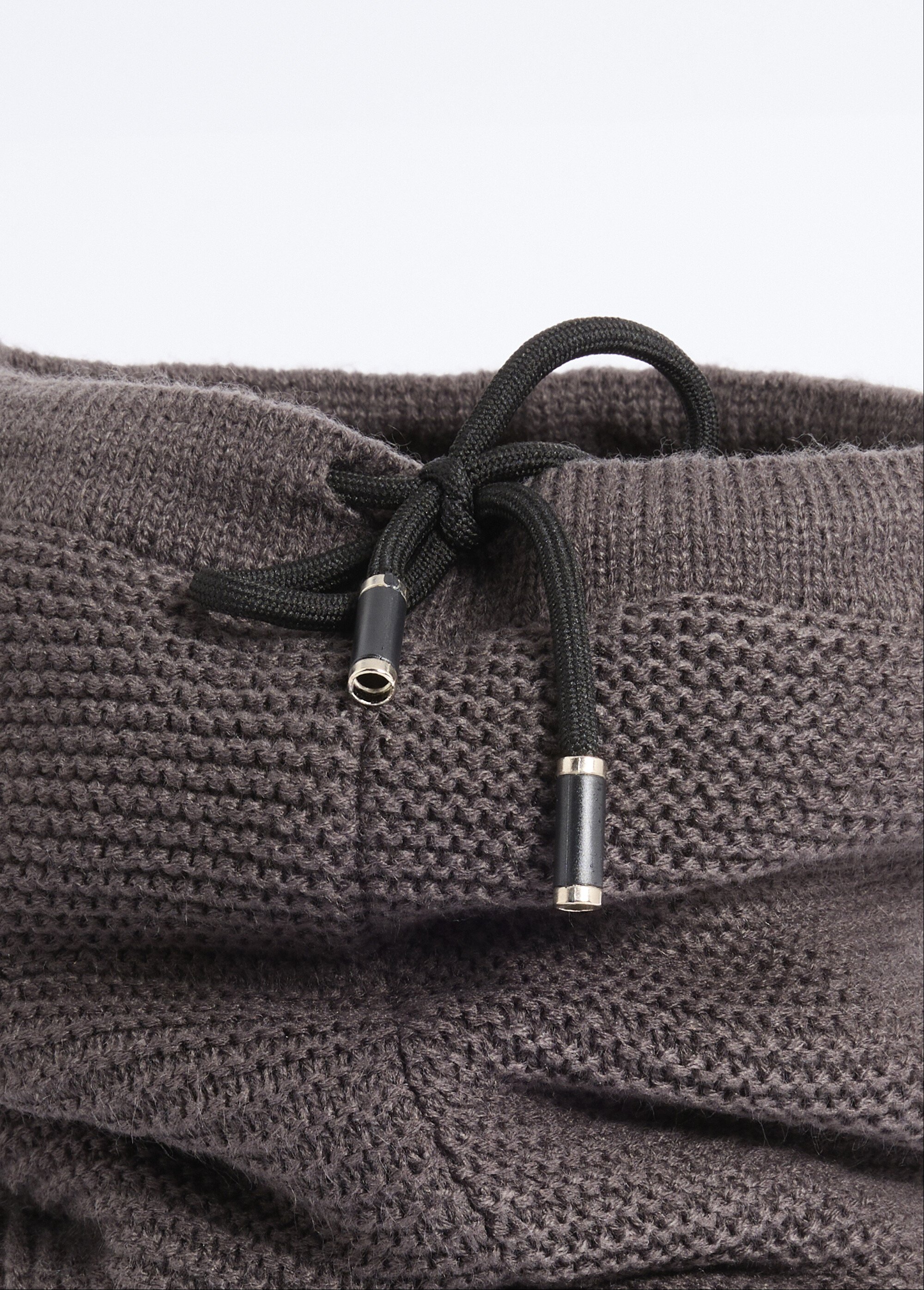 Tour de cou maille et sherpa, point de riz Homme Gris NES180SWM1910 DE1